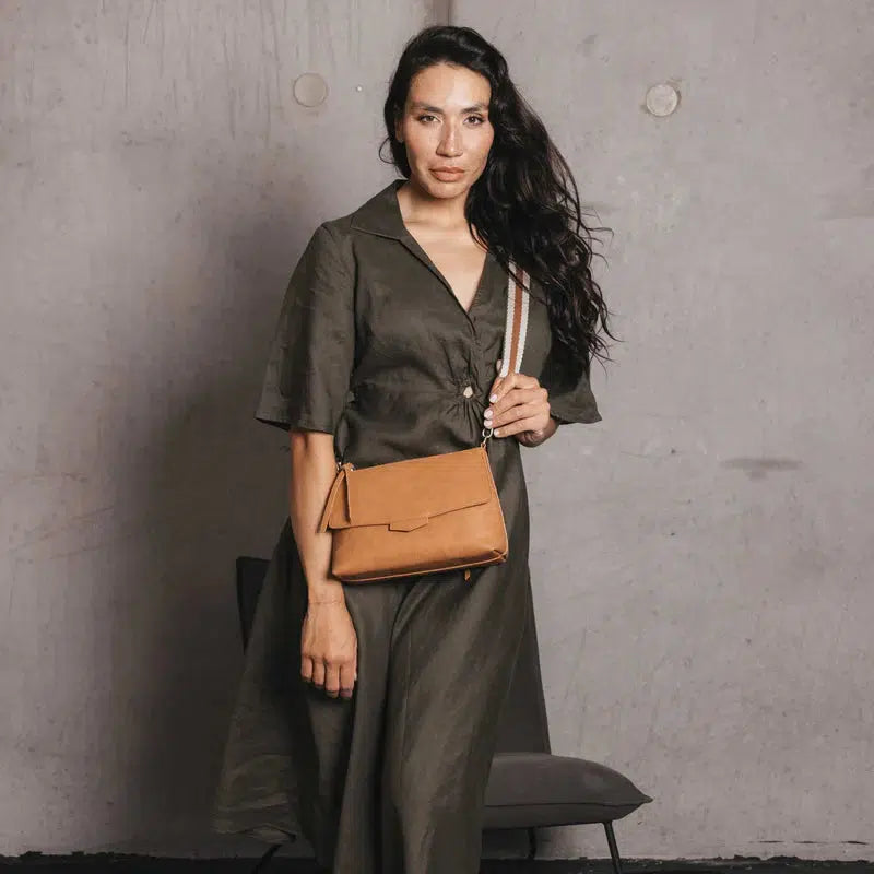 Alessia Crossbody Bag - Tan-Bags & Clutches-Black Caviar Designs-The Bay Room