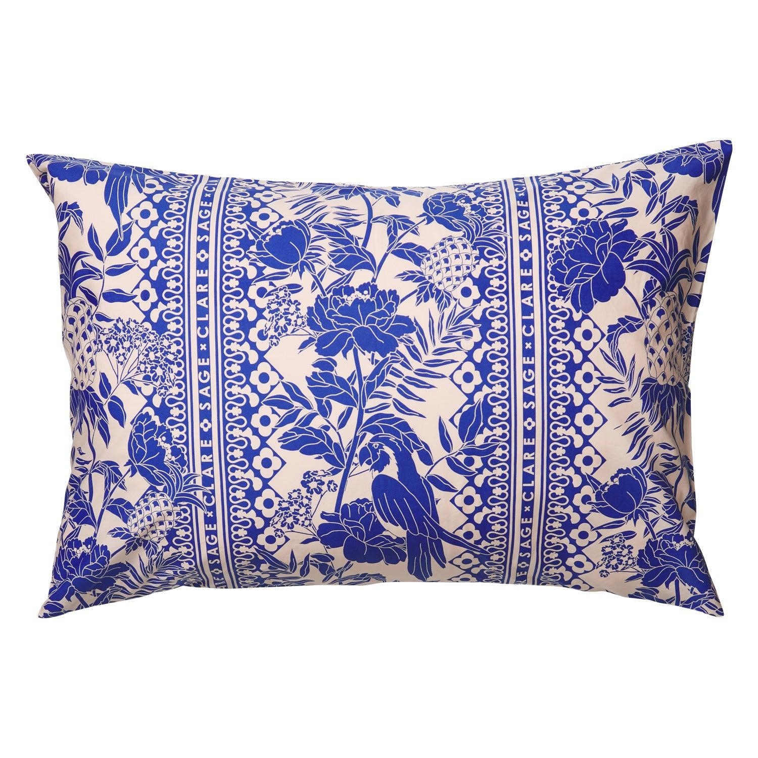 Alexa Cotton Pillowcase - Lapis - Standard-Soft Furnishings-PLAY by Sage & Clare-The Bay Room