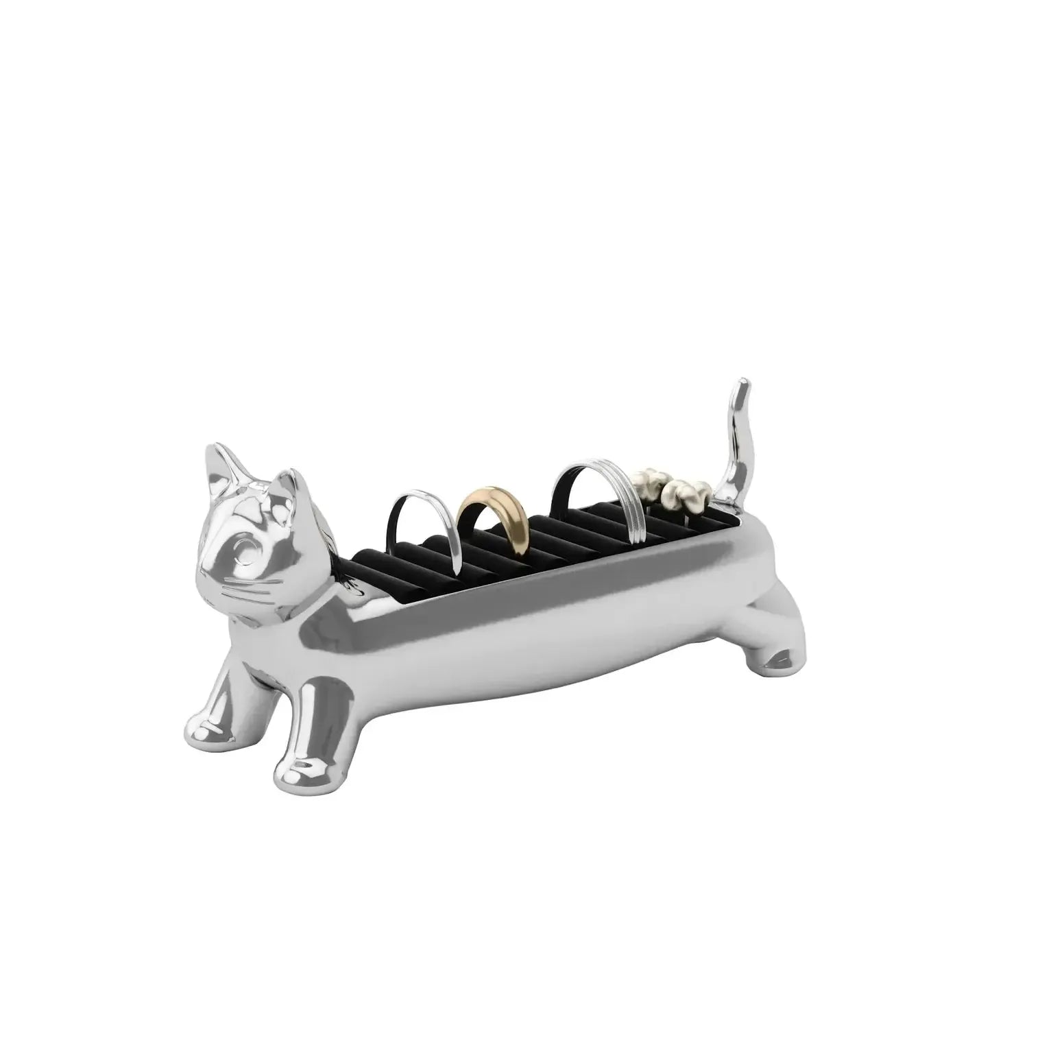 Ali Cat Ring Holder 12x4x5cm Chrome-Umbra-The Bay Room