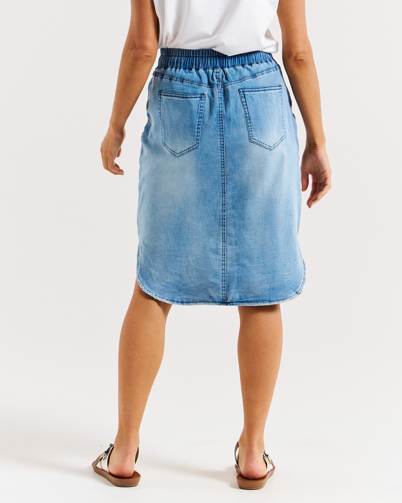 Alina Denim Skirt - Denim Blue-Skirts-Betty Basics-The Bay Room