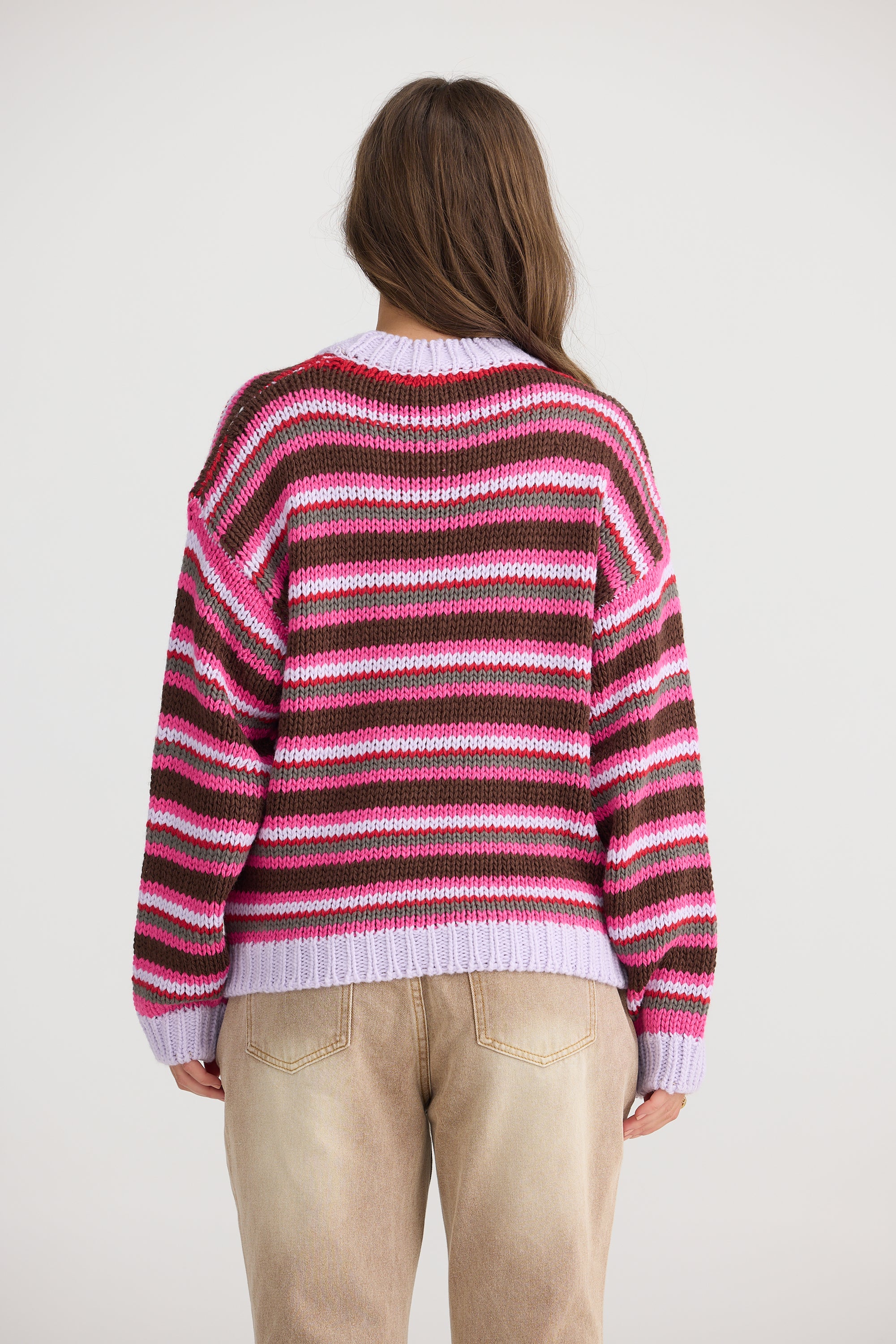 Allsorts Knit - Lilac Stripe-Knitwear & Jumpers-Talisman-The Bay Room