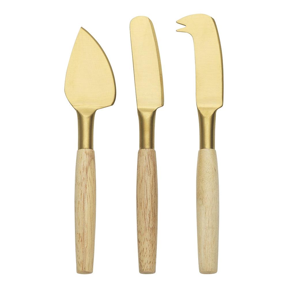 Alto 3pc Cheese Knife Set Gold-Dining & Entertaining-Ecology-The Bay Room