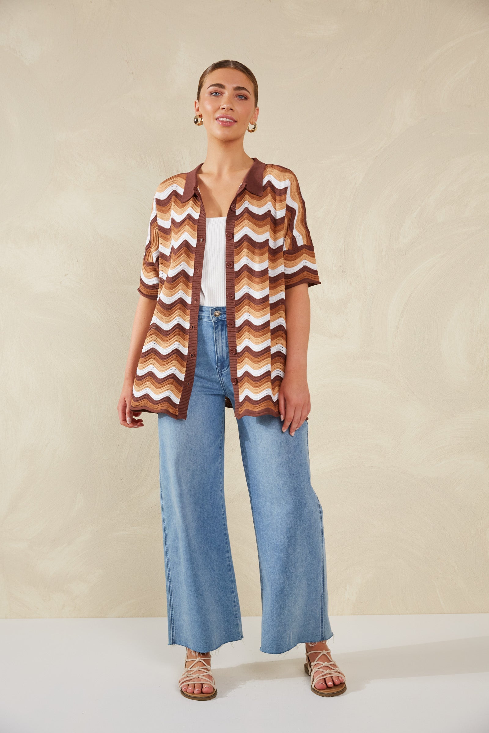 Amalfi Knit Shirt - Tiramisu-Tops-Haven-The Bay Room