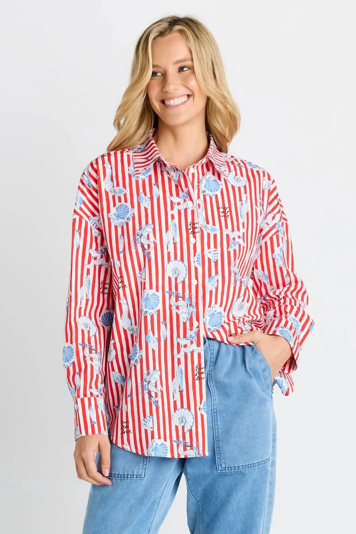 Amalfi Shirt - Amalfi Print-Tops-Betty Basics-The Bay Room