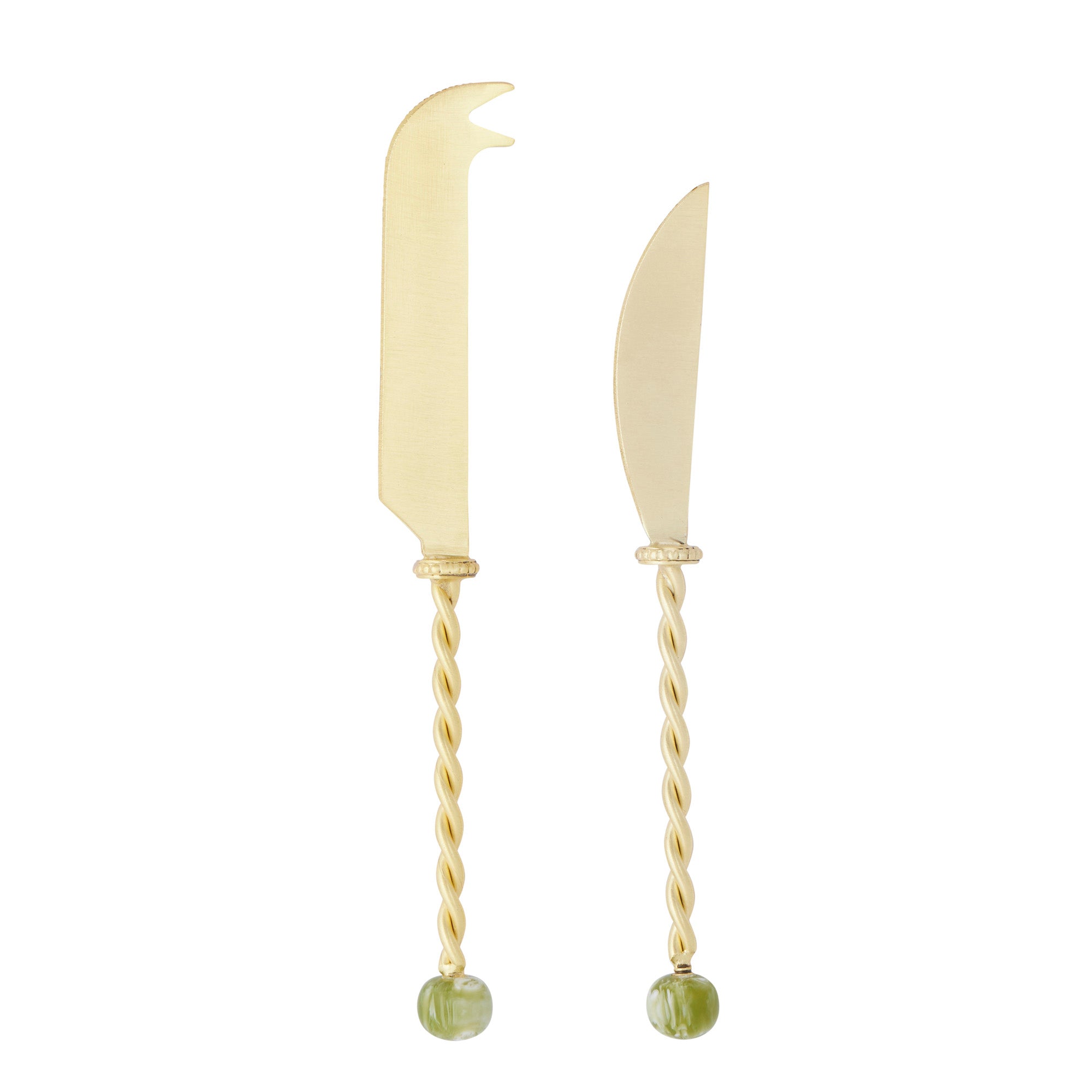 Amalia Set/2 Stainless Steel/Resin Knives 20cm Olive-Dining & Entertaining-Coast To Coast Home-The Bay Room