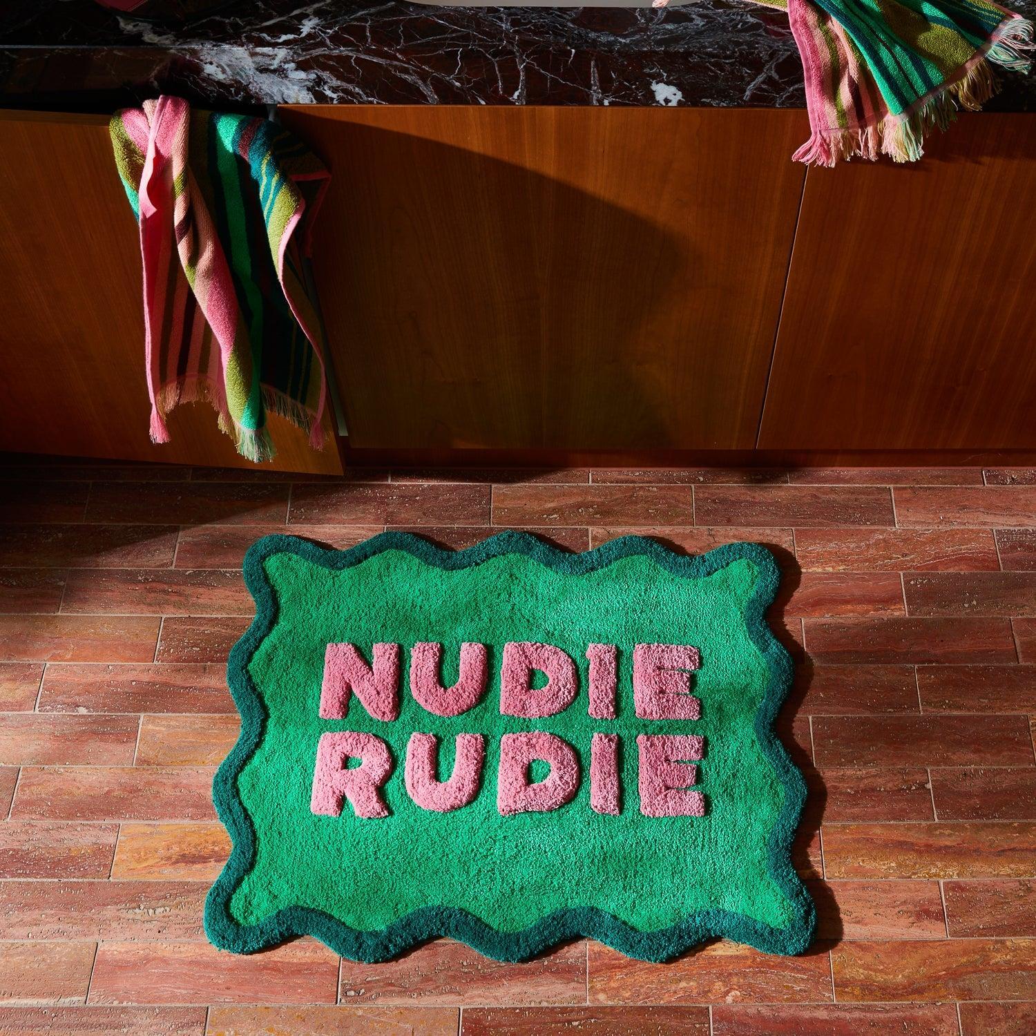 Amalie Nudie Bath Mat - Spring Green-Soft Furnishings-Sage & Clare-The Bay Room