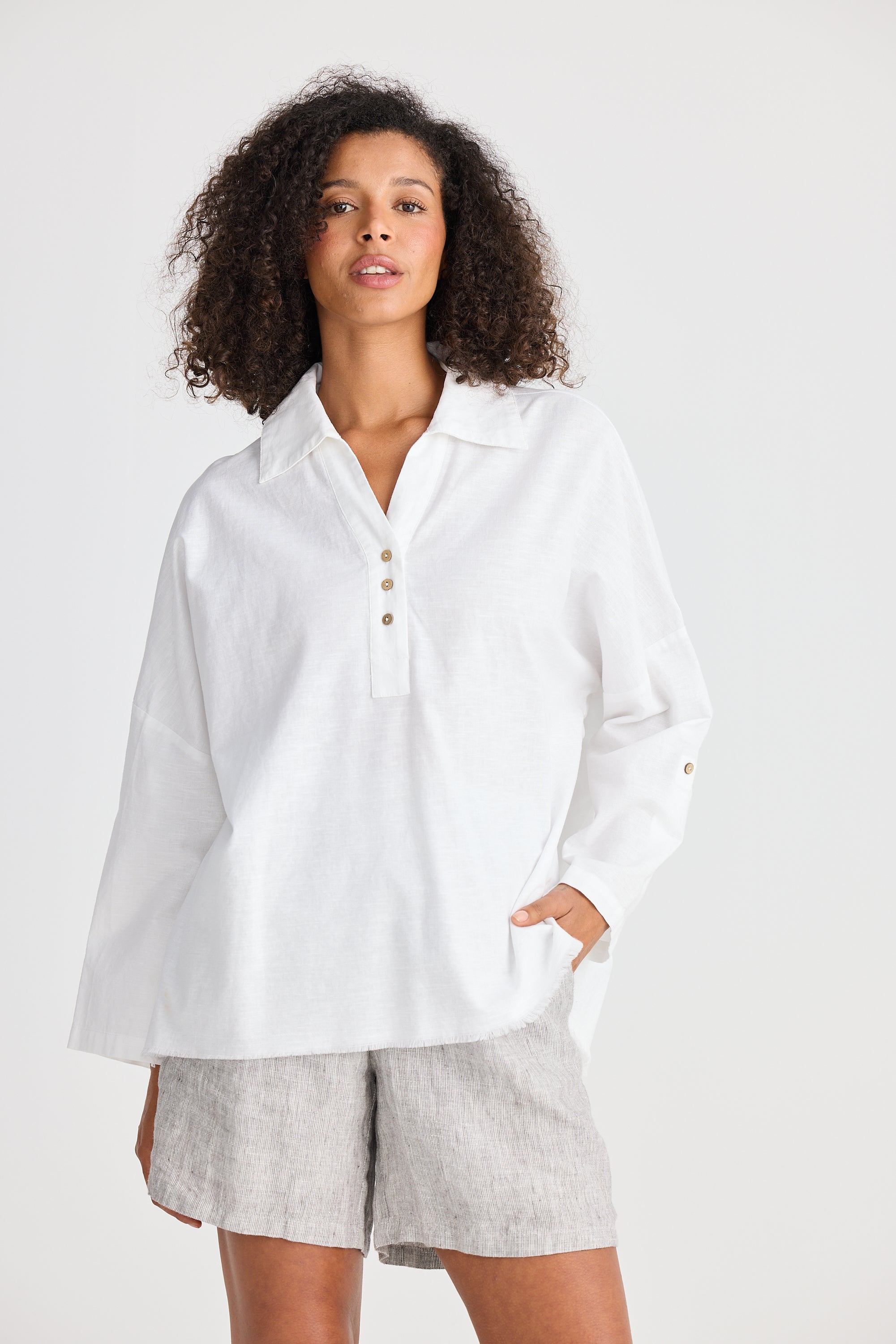 Amar Shirt - White-Tops-The Shanty Corporation-The Bay Room