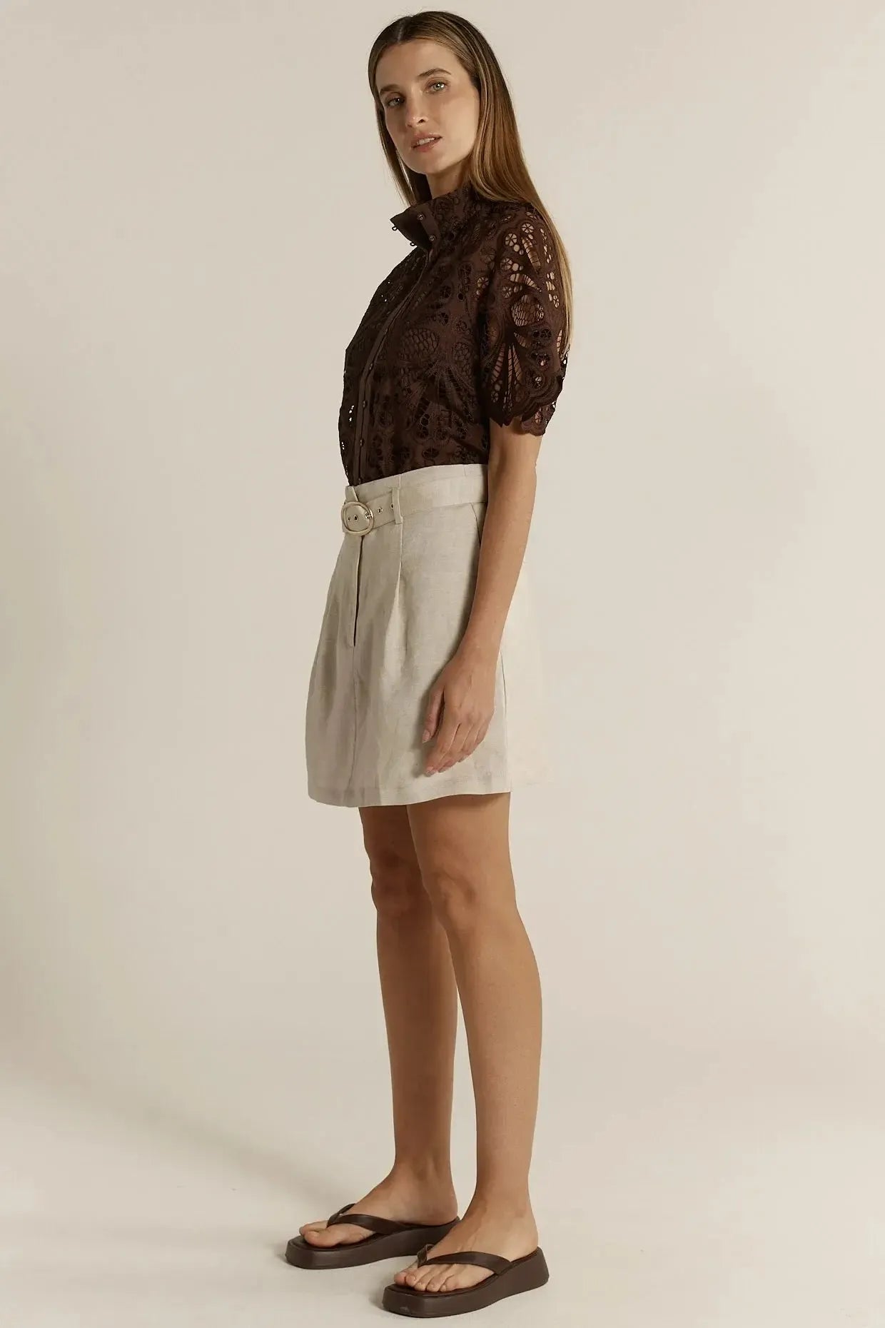 Amara Belted Skirt - Flax-Skirts-Fate + Becker-The Bay Room