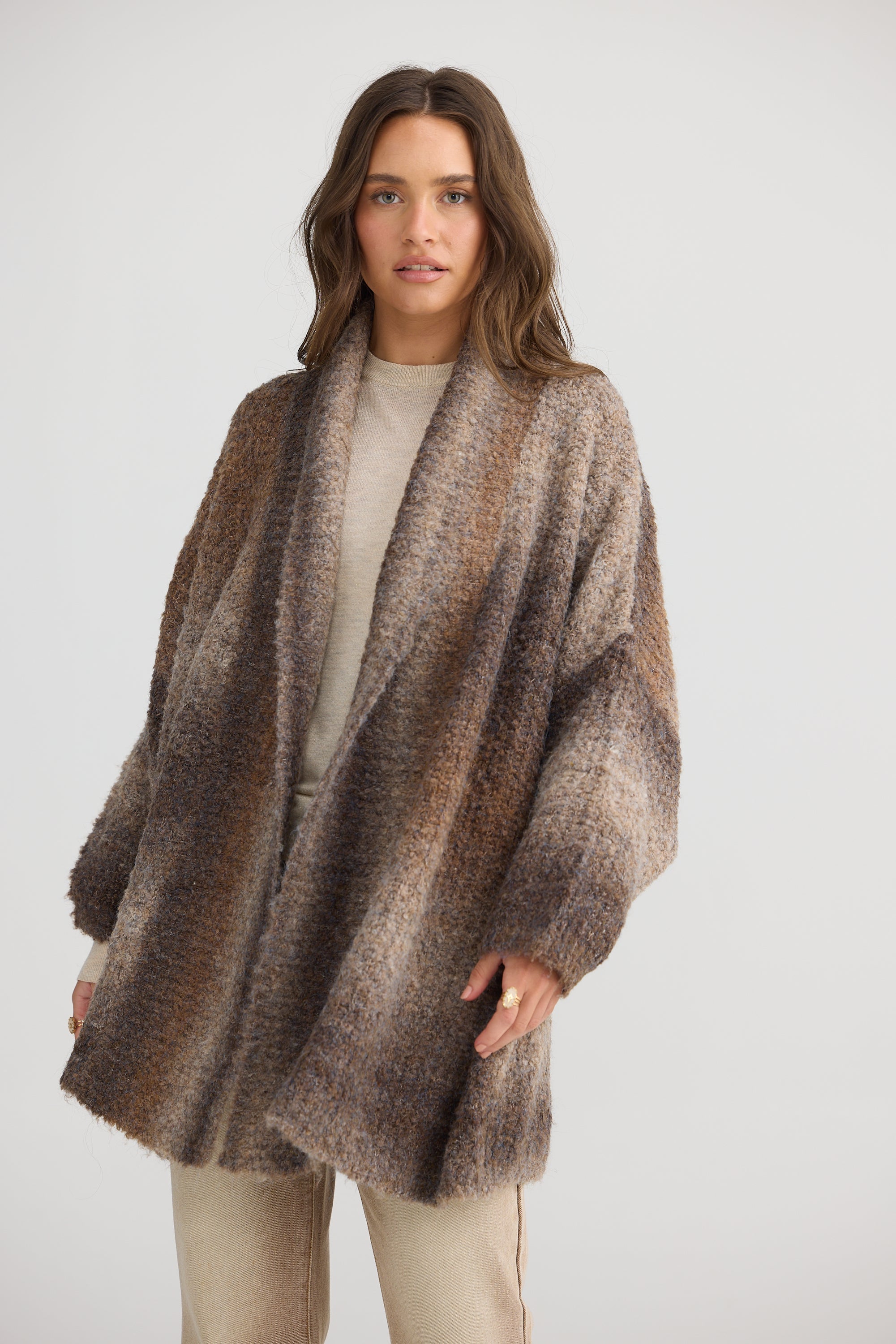 Amara Cardigan - Chocolate-Knitwear & Jumpers-Talisman-The Bay Room