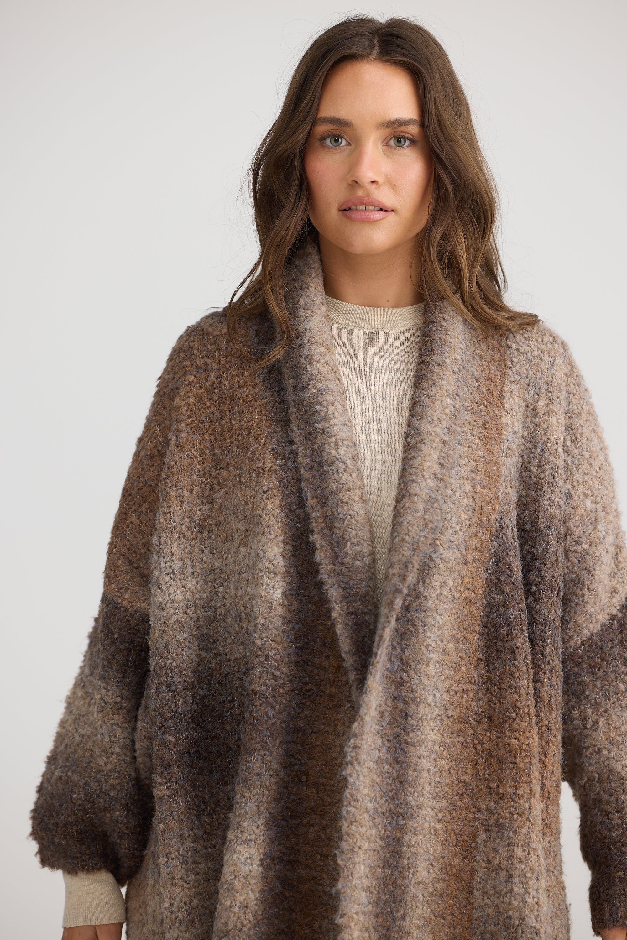 Amara Cardigan - Chocolate-Knitwear & Jumpers-Talisman-The Bay Room