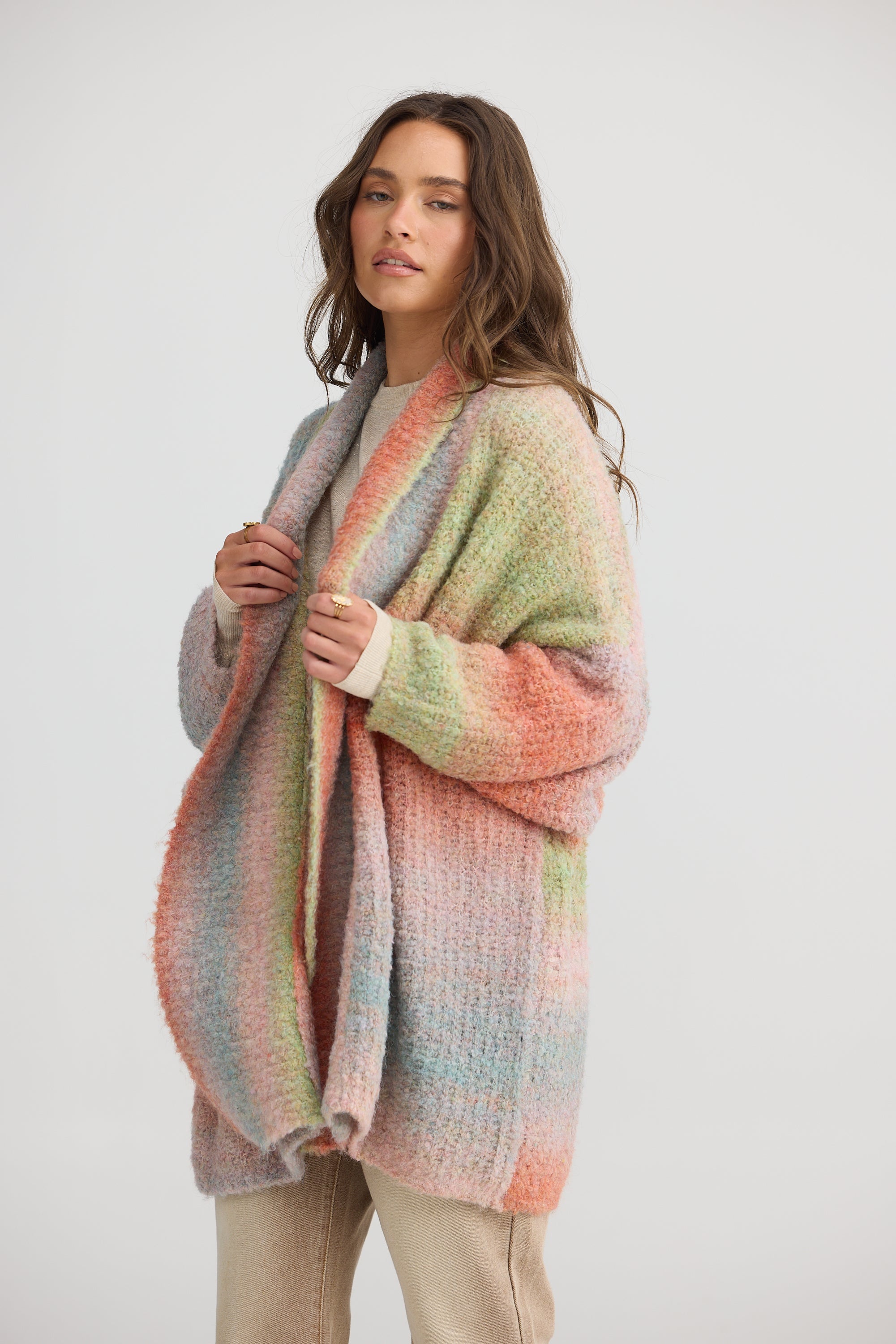 Amara Cardigan - Musk-Knitwear & Jumpers-Talisman-The Bay Room
