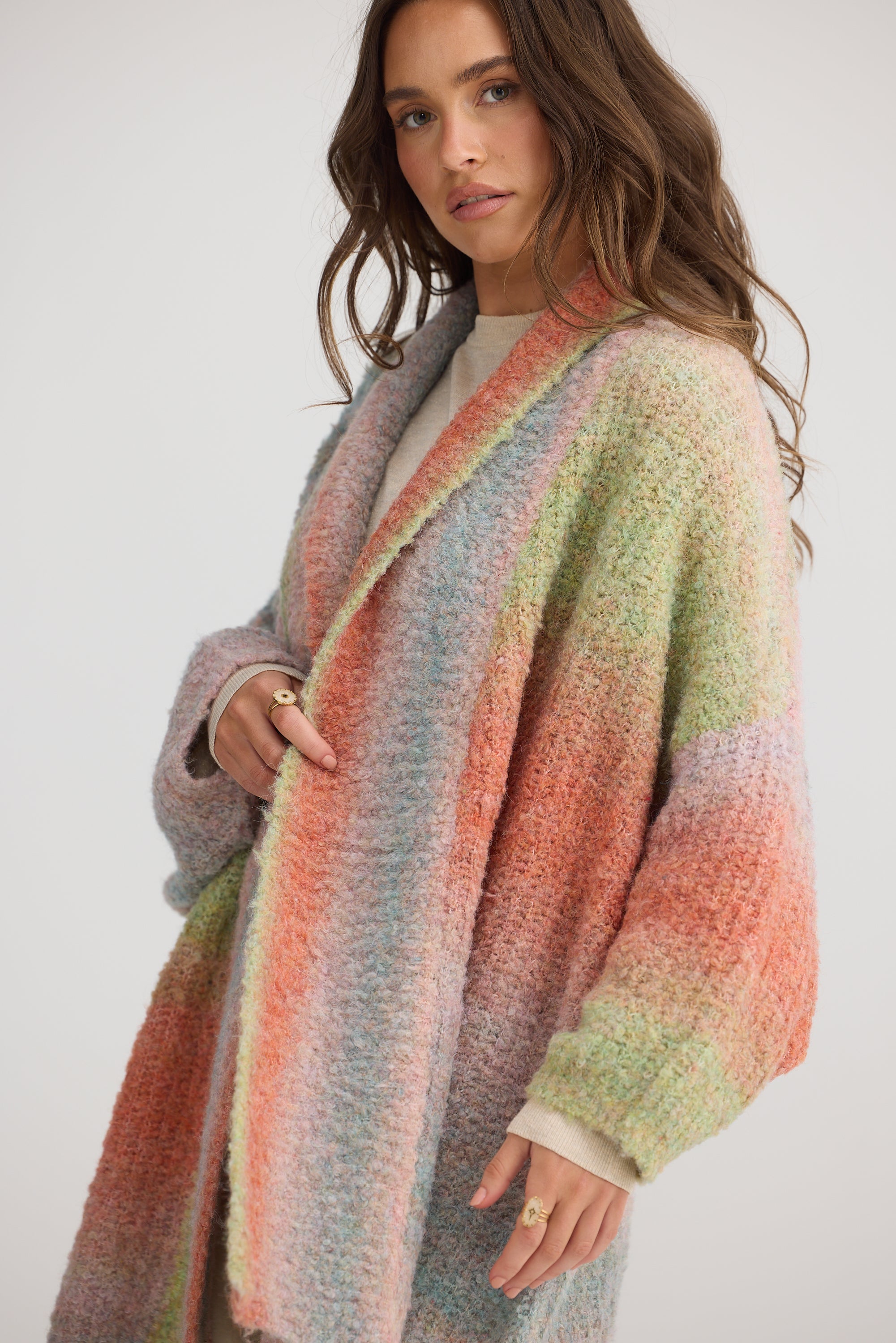 Amara Cardigan - Musk-Knitwear & Jumpers-Talisman-The Bay Room