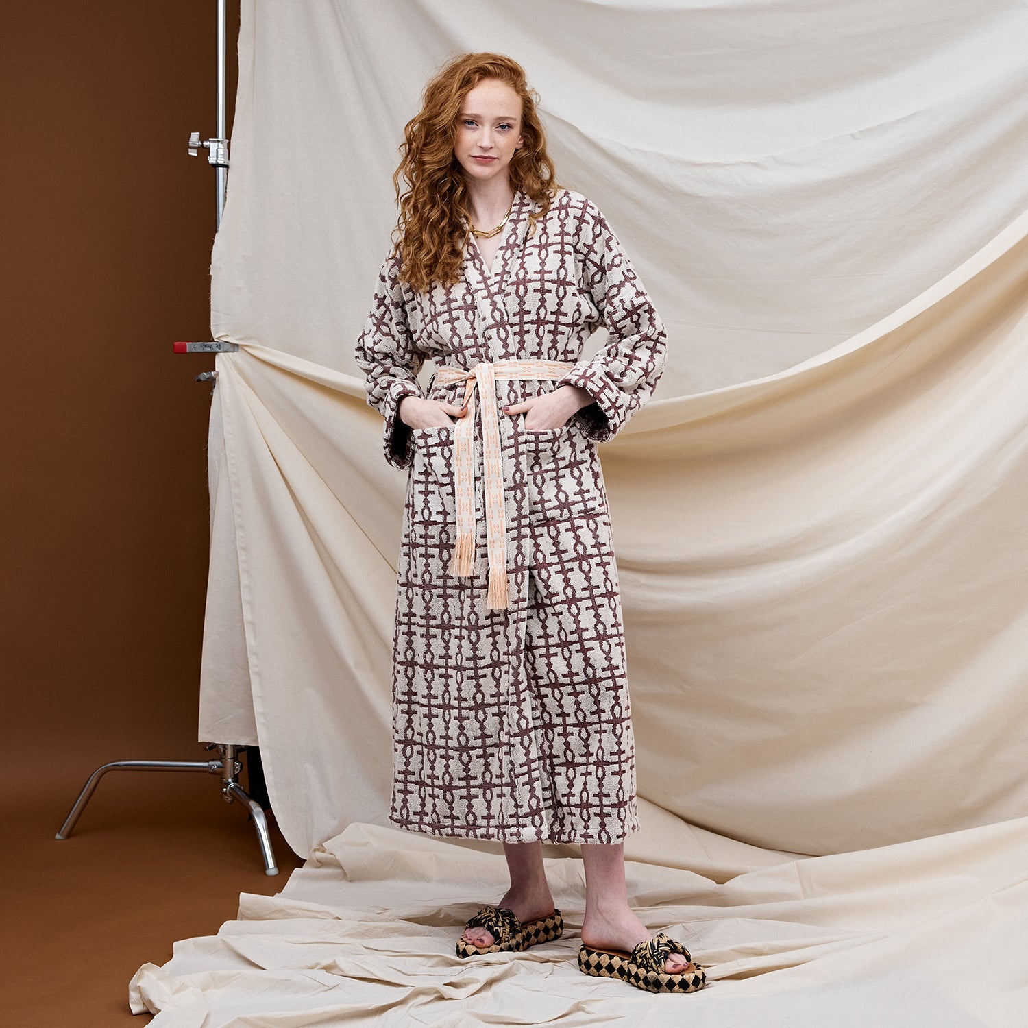 Amata Towelling Robe - Clove-Sleepwear & Robes-Sage & Clare-The Bay Room