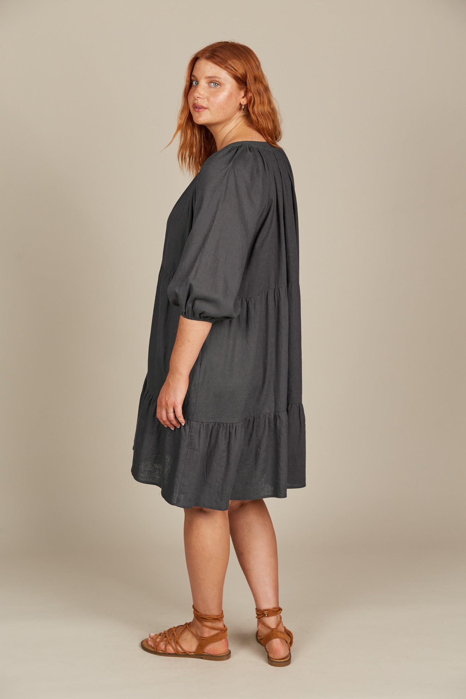 Amelie Button Dress - Graphite-Dresses-Isle Of Mine-Onesize-The Bay Room