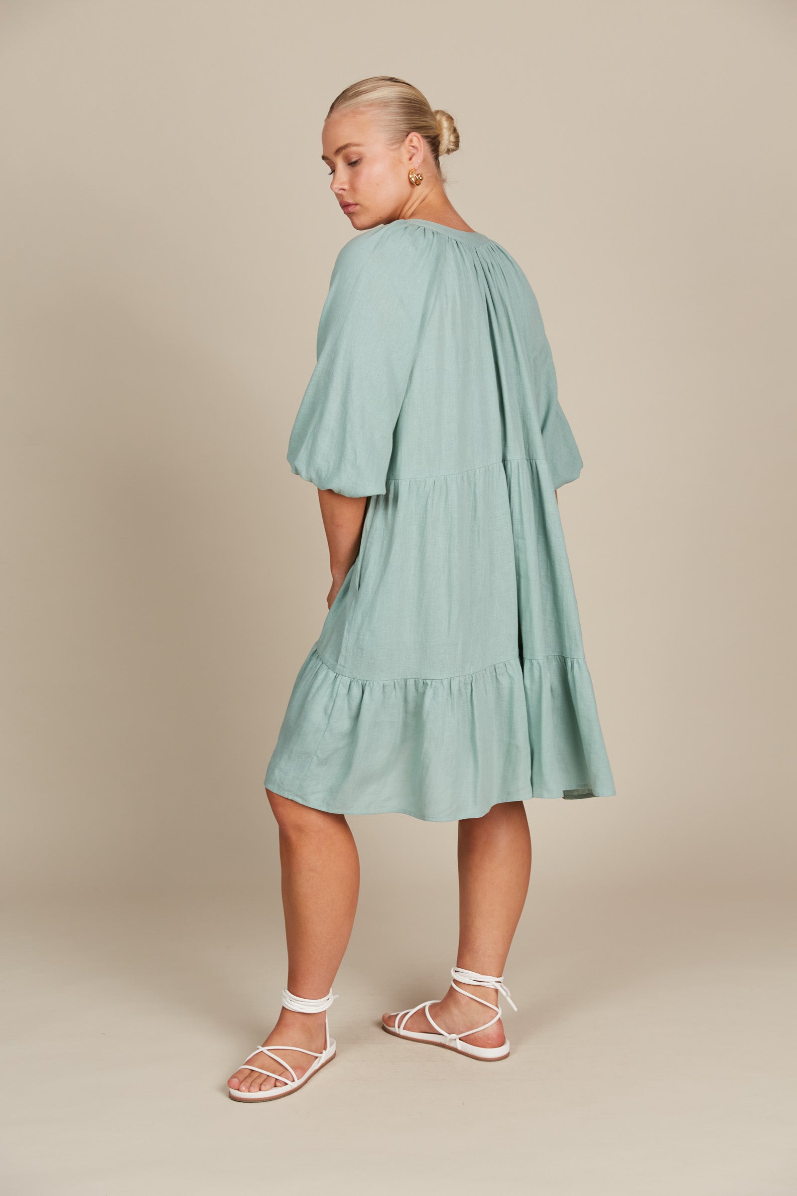 Amelie Button Dress - Seafoam-Dresses-Isle Of Mine-Onesize-The Bay Room