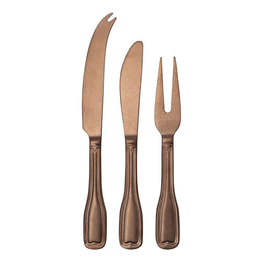 Anais Set of 3 Cheese Knives Vintage Copper-Dining & Entertaining-Ecology-The Bay Room