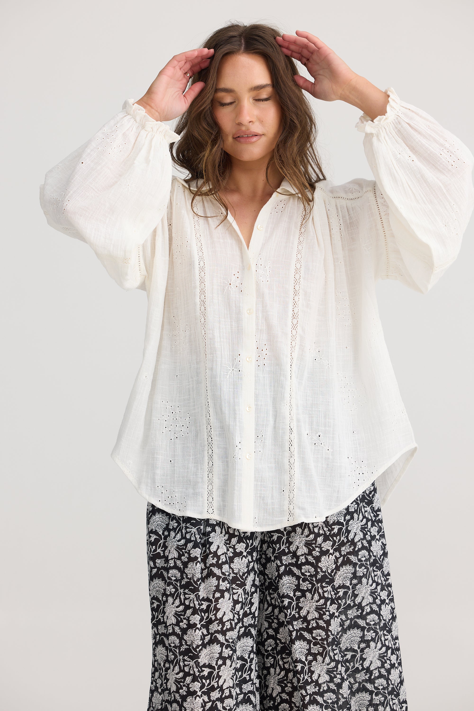 Anastasia Shirt - Off White-Tops-Talisman-The Bay Room