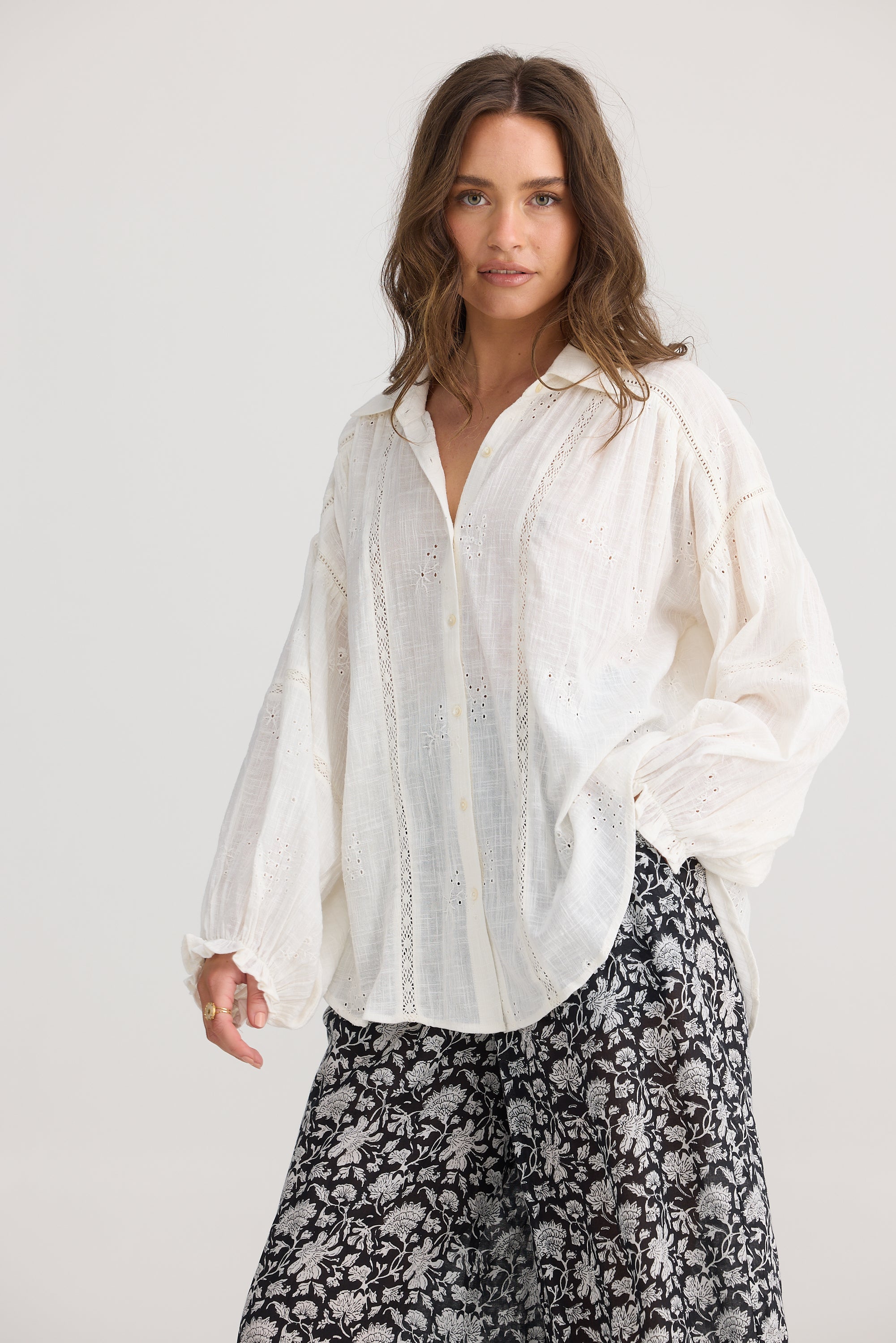 Anastasia Shirt - Off White-Tops-Talisman-The Bay Room