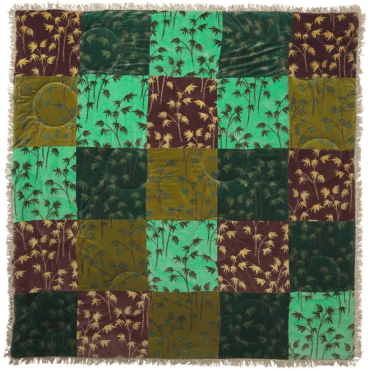 Aneta Patchwork Velvet Bedcover-Soft Furnishings-Sage & Clare-The Bay Room