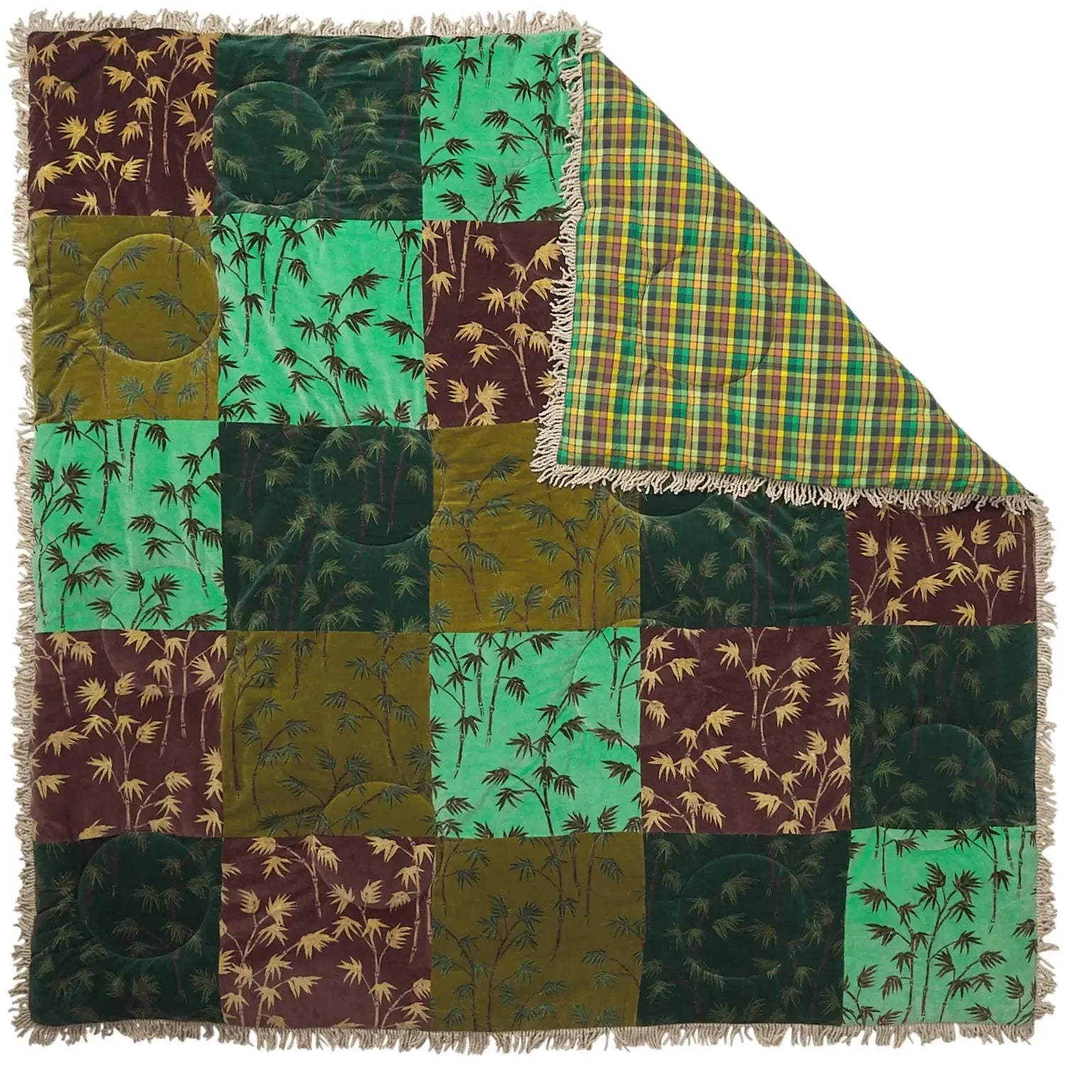 Aneta Patchwork Velvet Bedcover-Soft Furnishings-Sage & Clare-The Bay Room