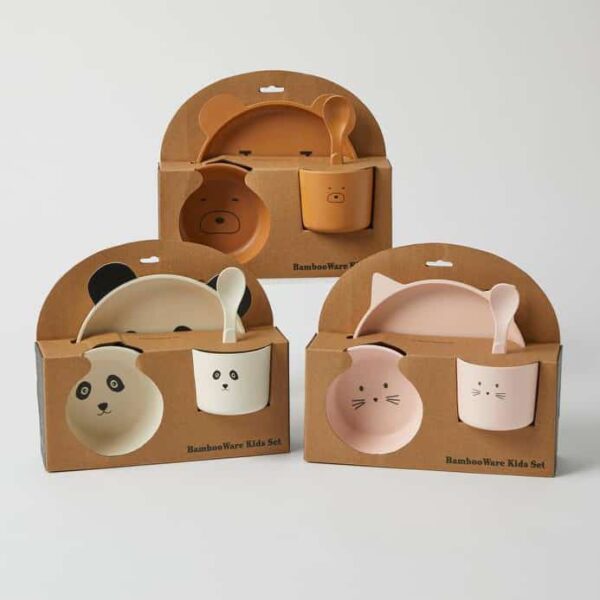 Animal Faces Bamboo 4pc Dinner Set-Nursery & Nurture-Pilbeam Living-The Bay Room