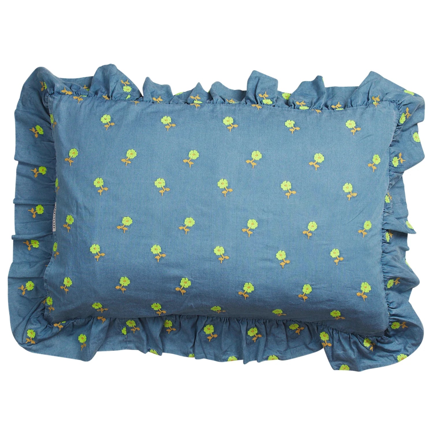 Anneliese Ruffle Pillowcase - Peridot-Soft Furnishings-Sage & Clare-The Bay Room