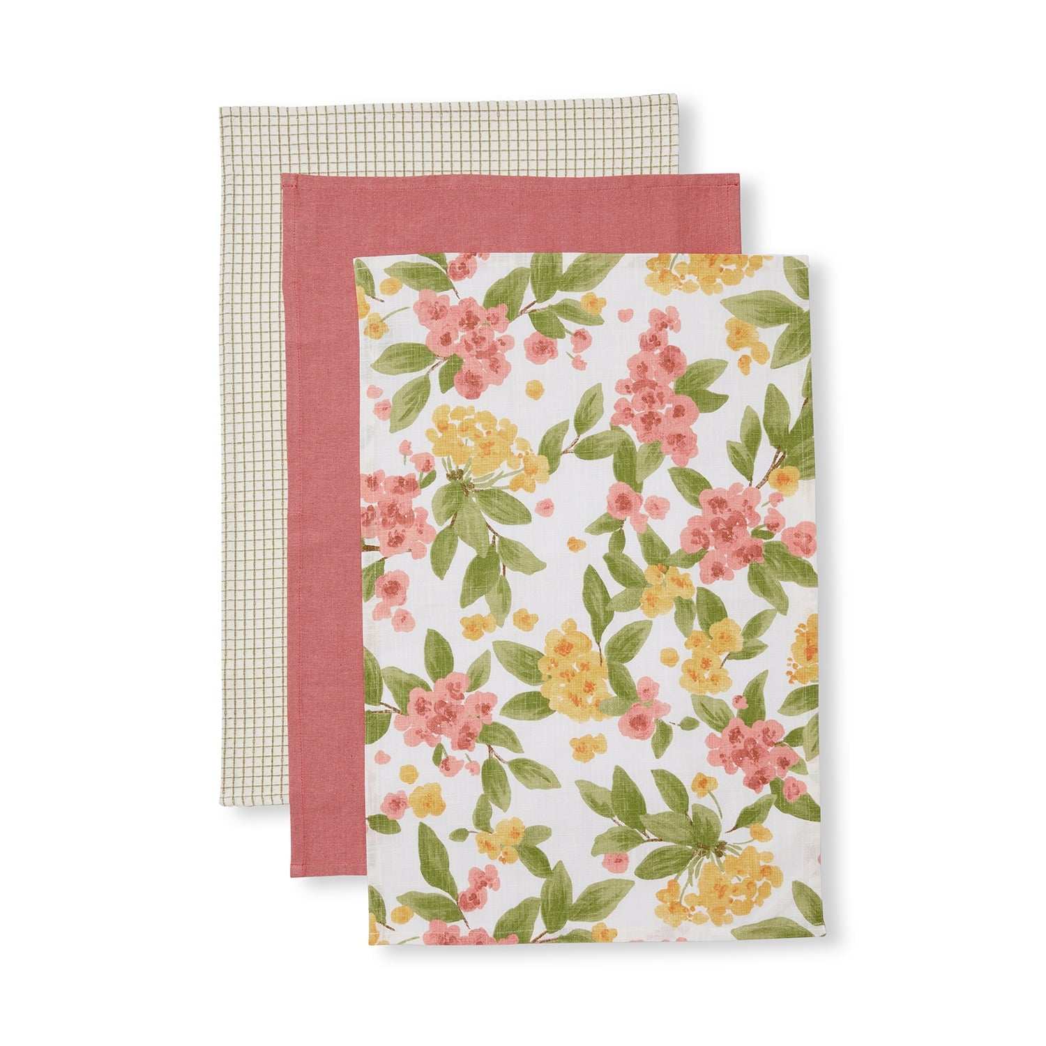 Annie Pink/Orange Teatowel Pack of 3-Dining & Entertaining-Madras Link-The Bay Room