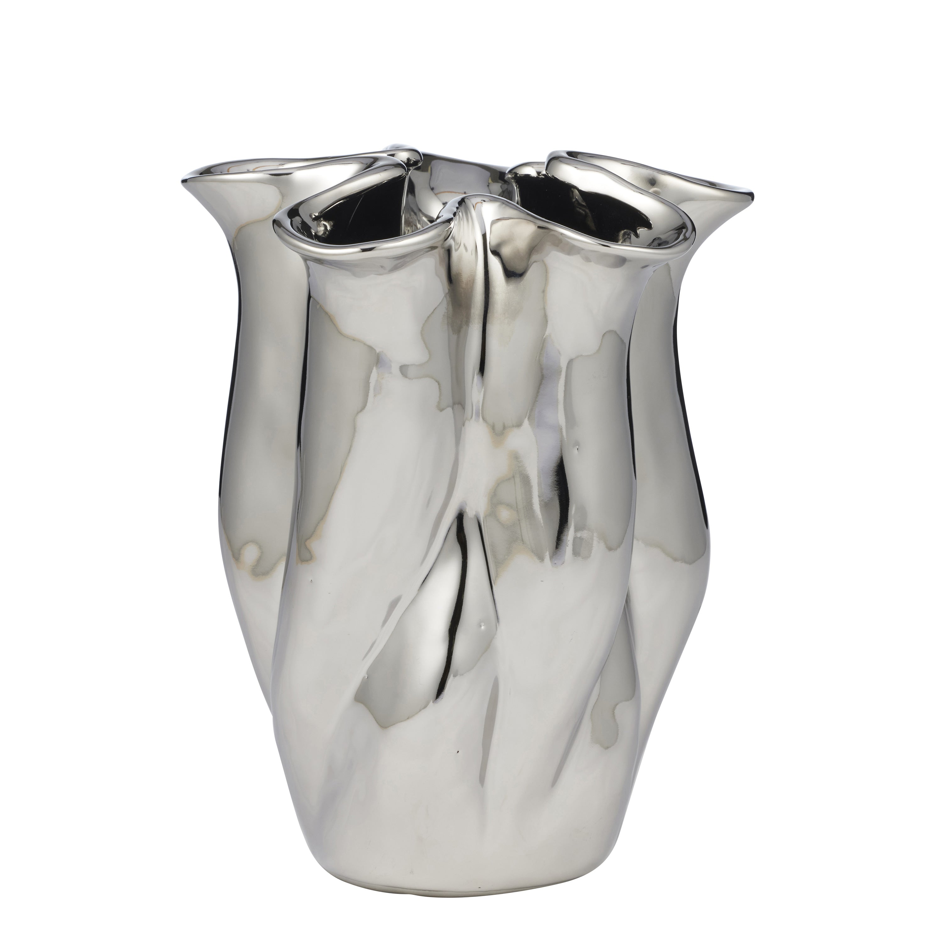 Argent Ceramic Vase 19.5x24.5cm Silver-Pots, Planters & Vases-Coast To Coast Home-The Bay Room