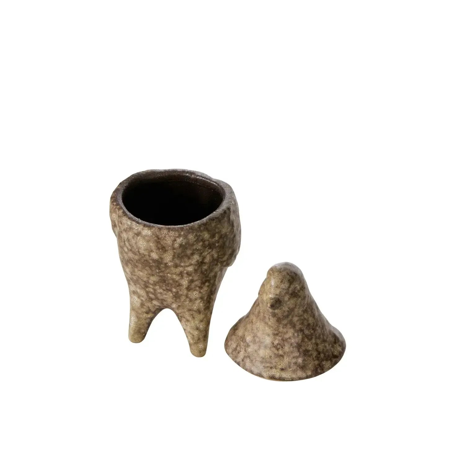 Ari Bird Jar 8.5x7.1x15cm Brown-Decor Items-Amalfi-The Bay Room