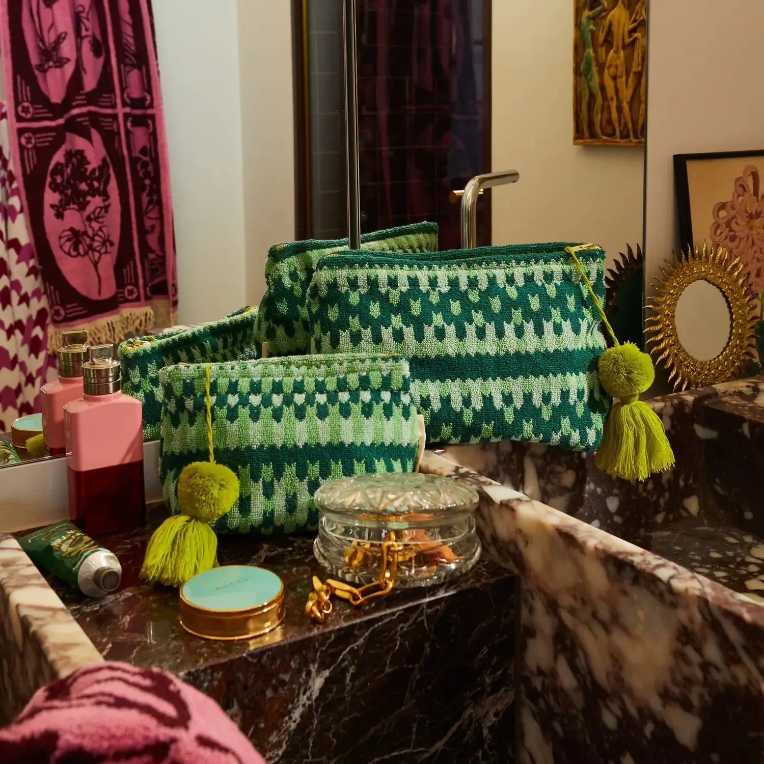 Arlette Terry Pouch - Jade-Beauty & Well-Being-Sage & Clare-The Bay Room
