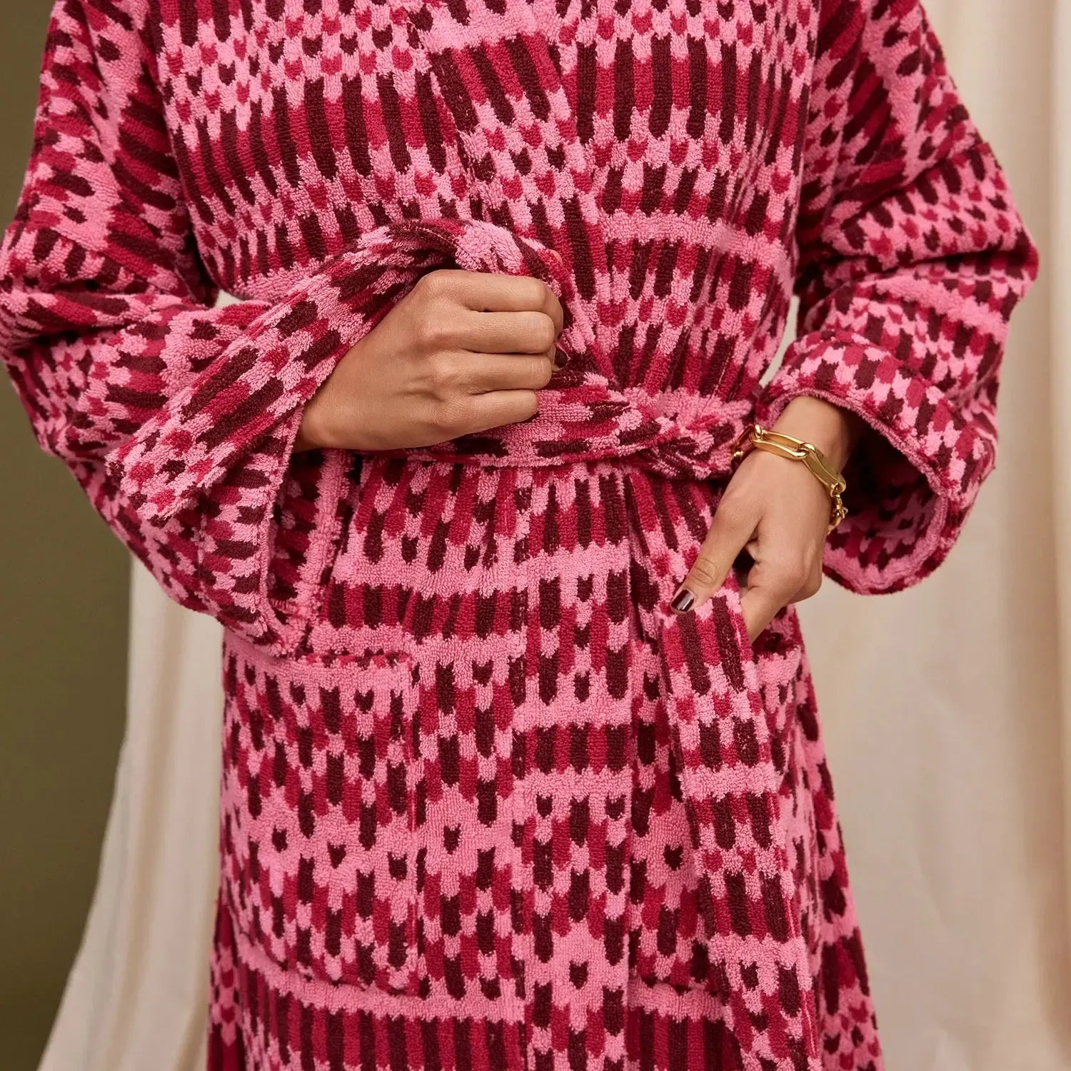 Arlette Towelling Robe - Cosmo Pink-Sleepwear & Robes-Sage & Clare-The Bay Room