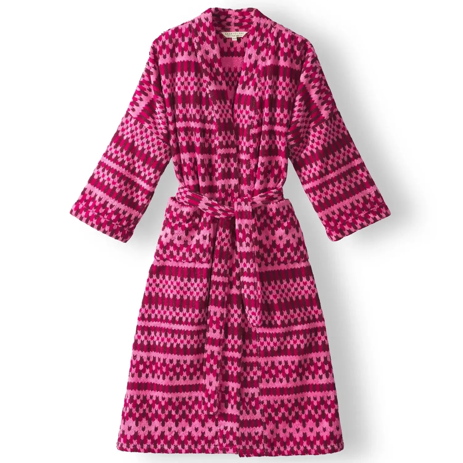 Arlette Towelling Robe - Cosmo Pink-Sleepwear & Robes-Sage & Clare-The Bay Room
