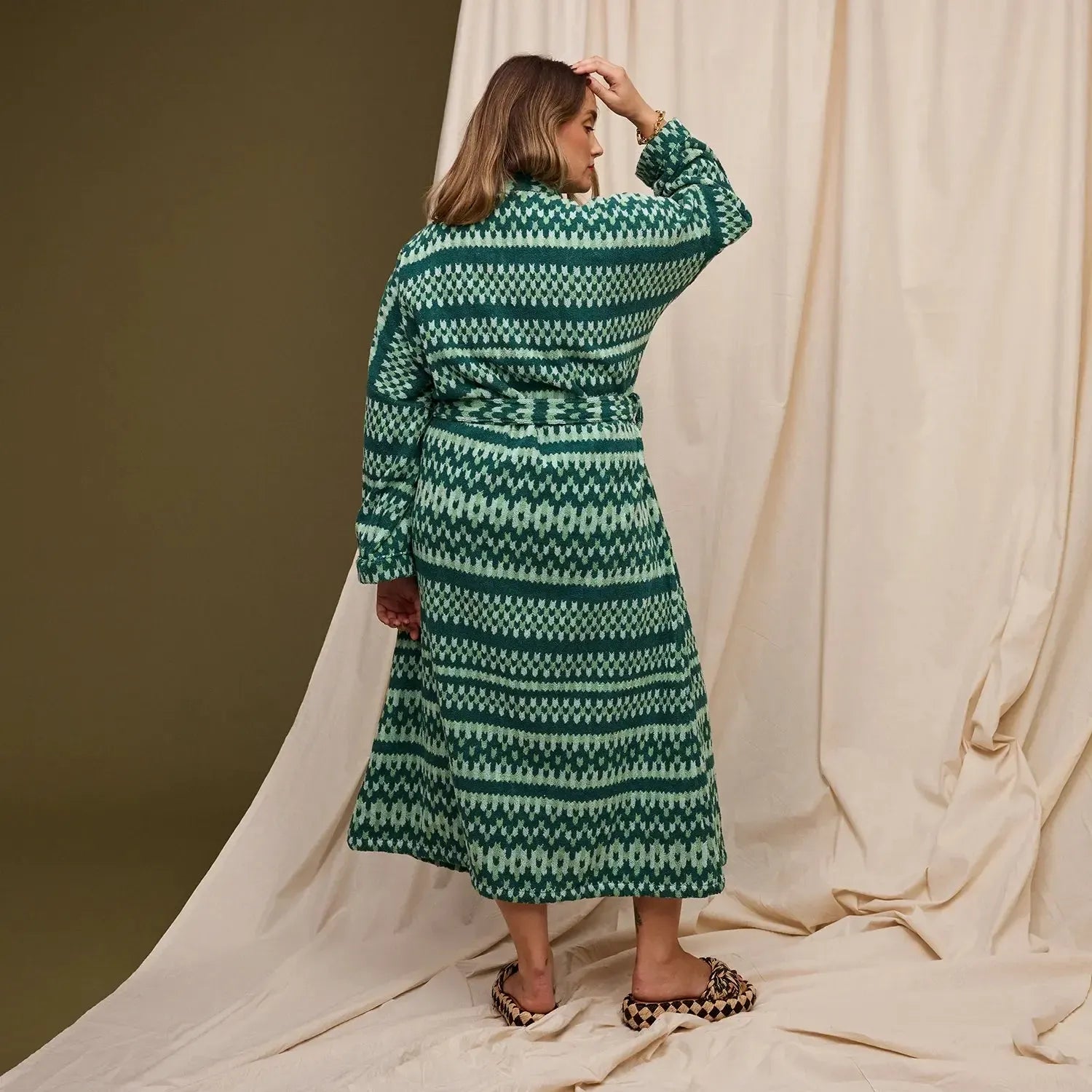 Arlette Towelling Robe - Forest-Sleepwear & Robes-Sage & Clare-The Bay Room