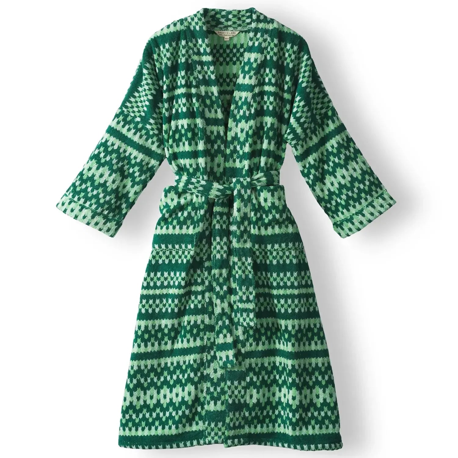 Arlette Towelling Robe - Forest-Sleepwear & Robes-Sage & Clare-The Bay Room
