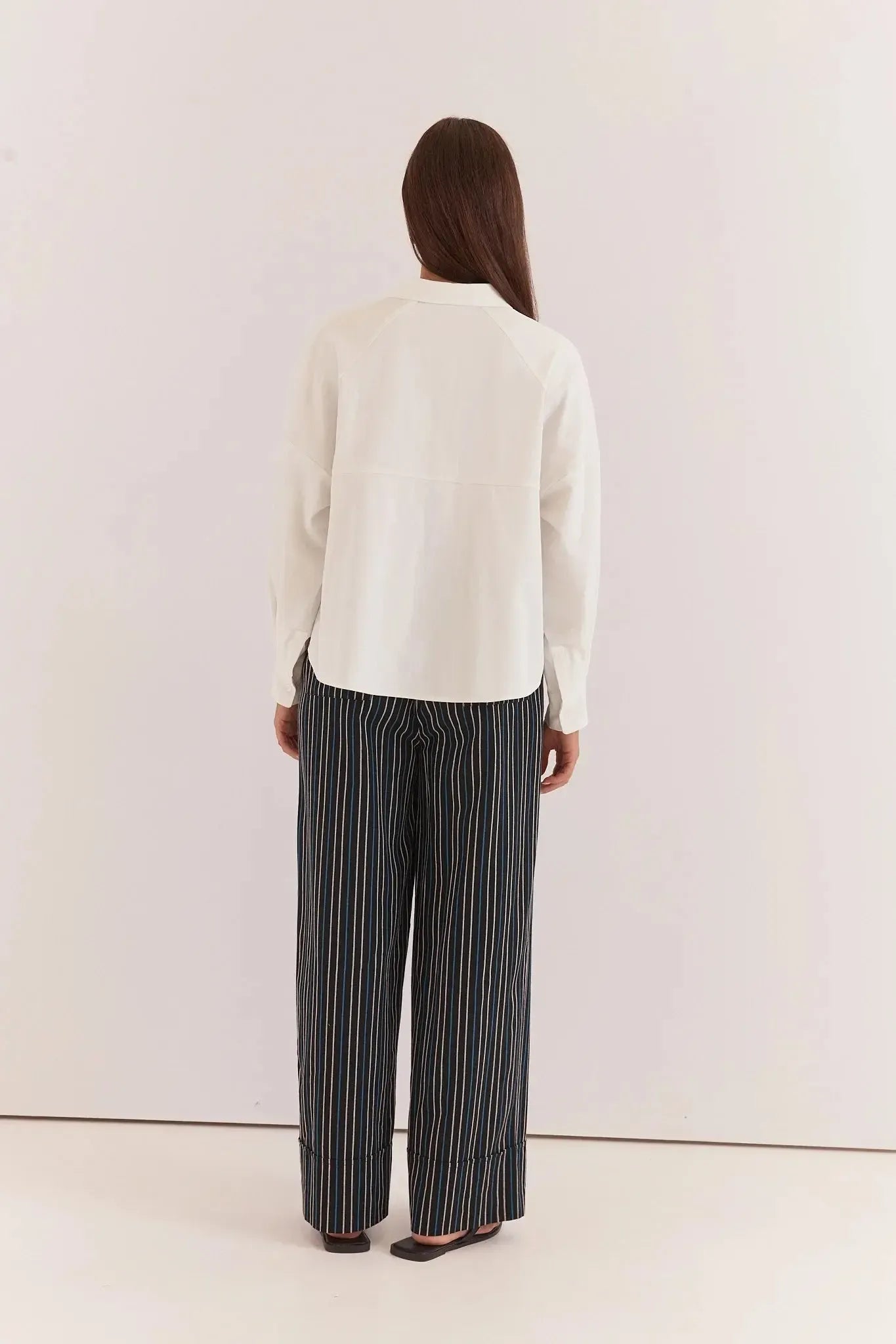 Ashby Peplum Shirt -White-Tops-SASS-The Bay Room