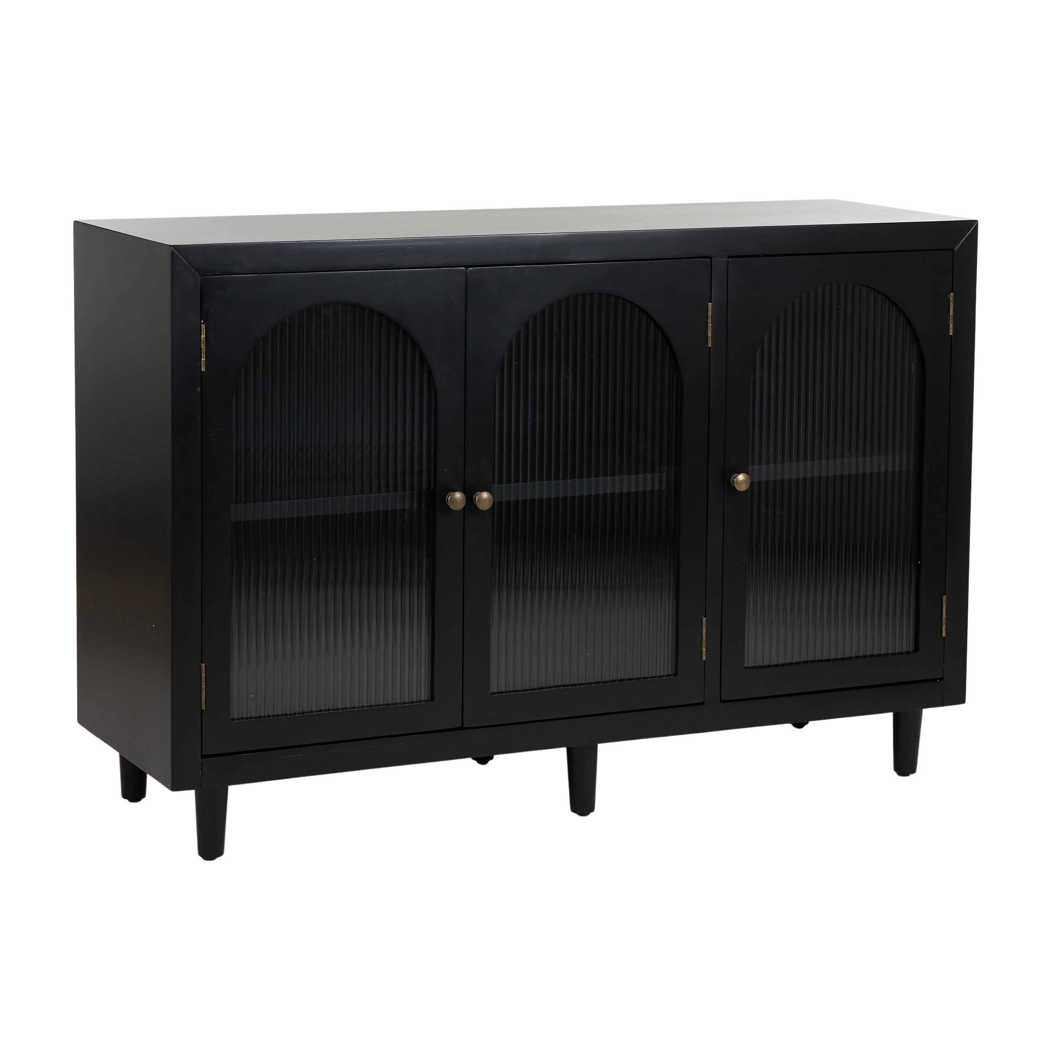 Aster Wood/Glass Cabinet 120x40x80cm Black-Furniture-Coast To Coast Home-The Bay Room