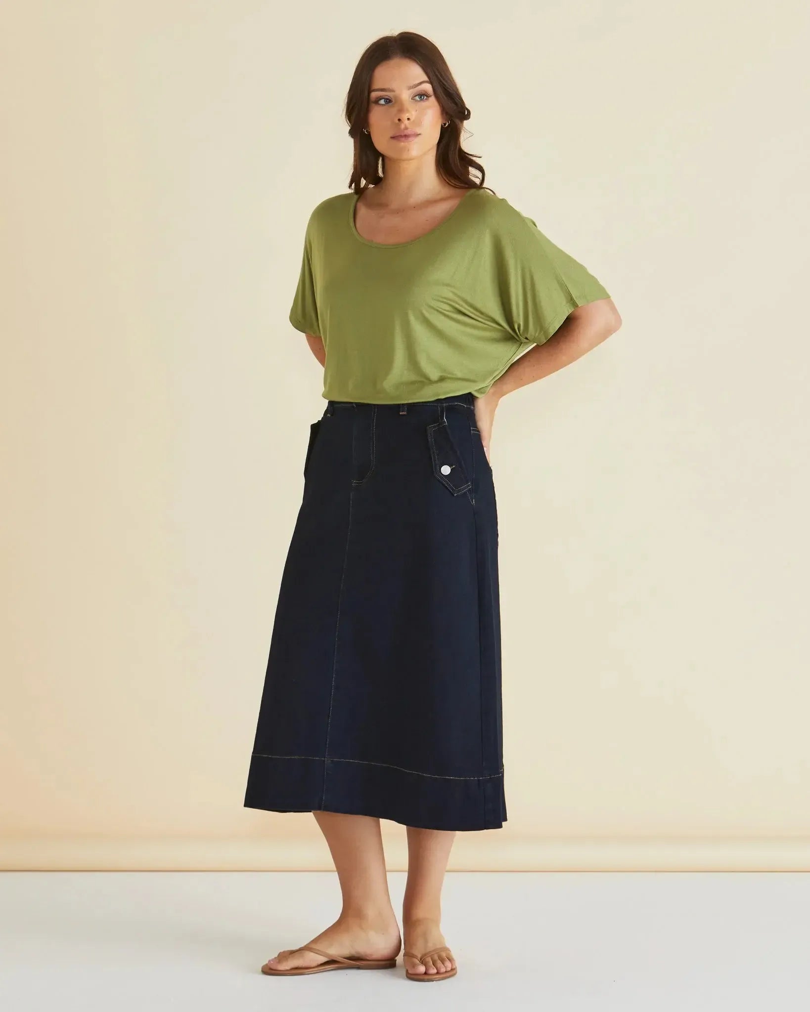 Astra Denim Skirt - Ink-Skirts-Betty Basics-The Bay Room