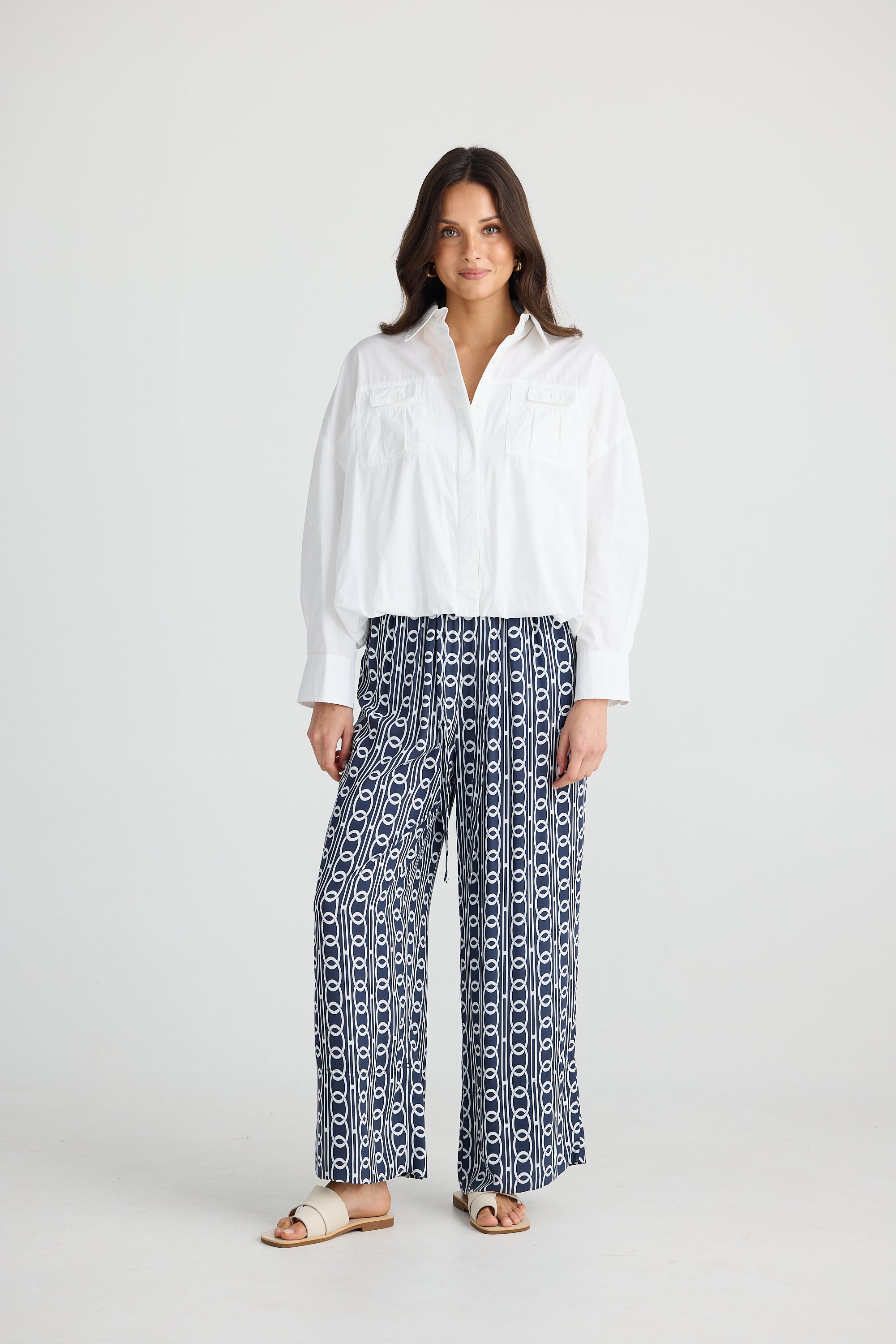 Astrid Pant - Navy Links-Pants-Brave & True-The Bay Room