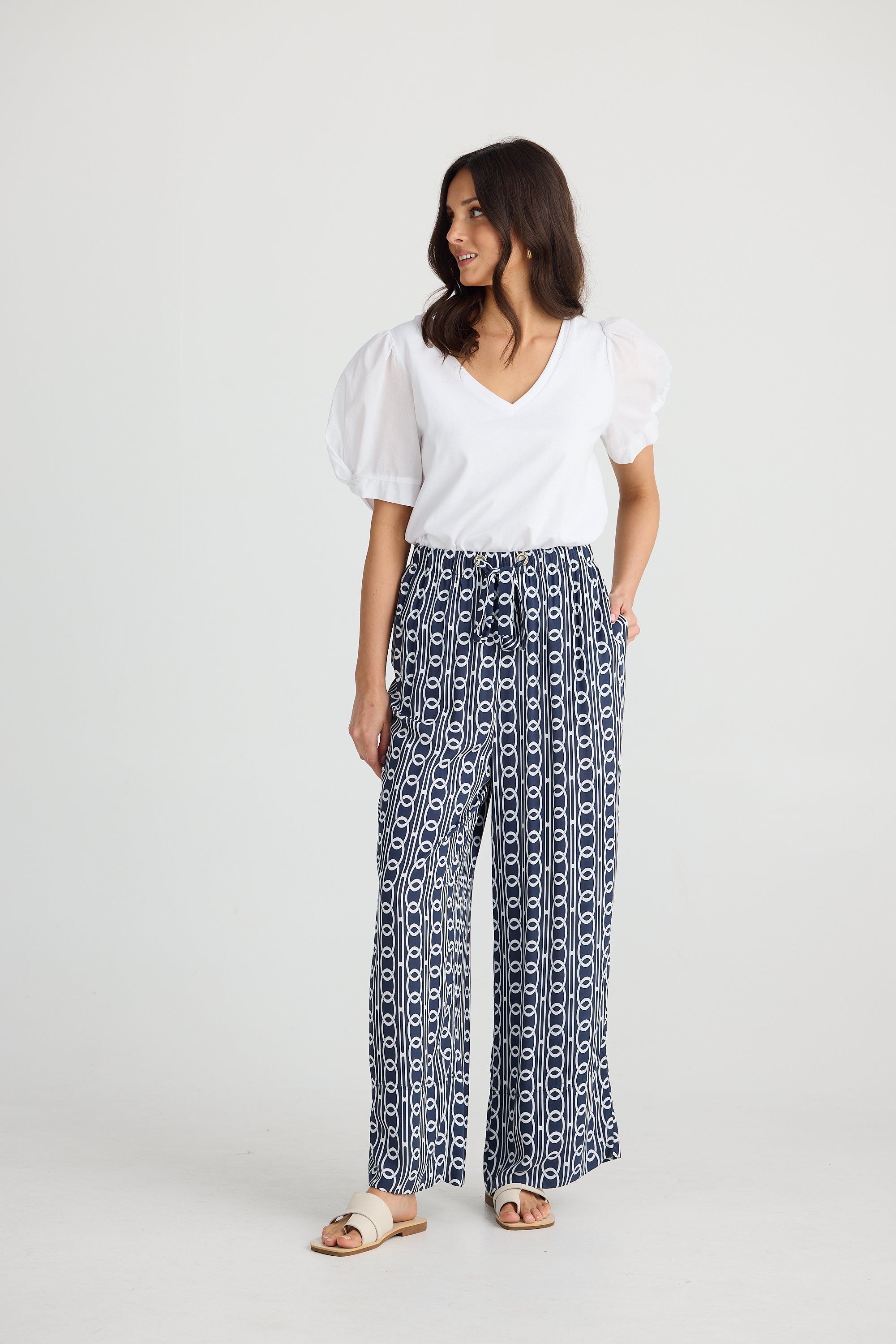 Astrid Pant - Navy Links-Pants-Brave & True-The Bay Room