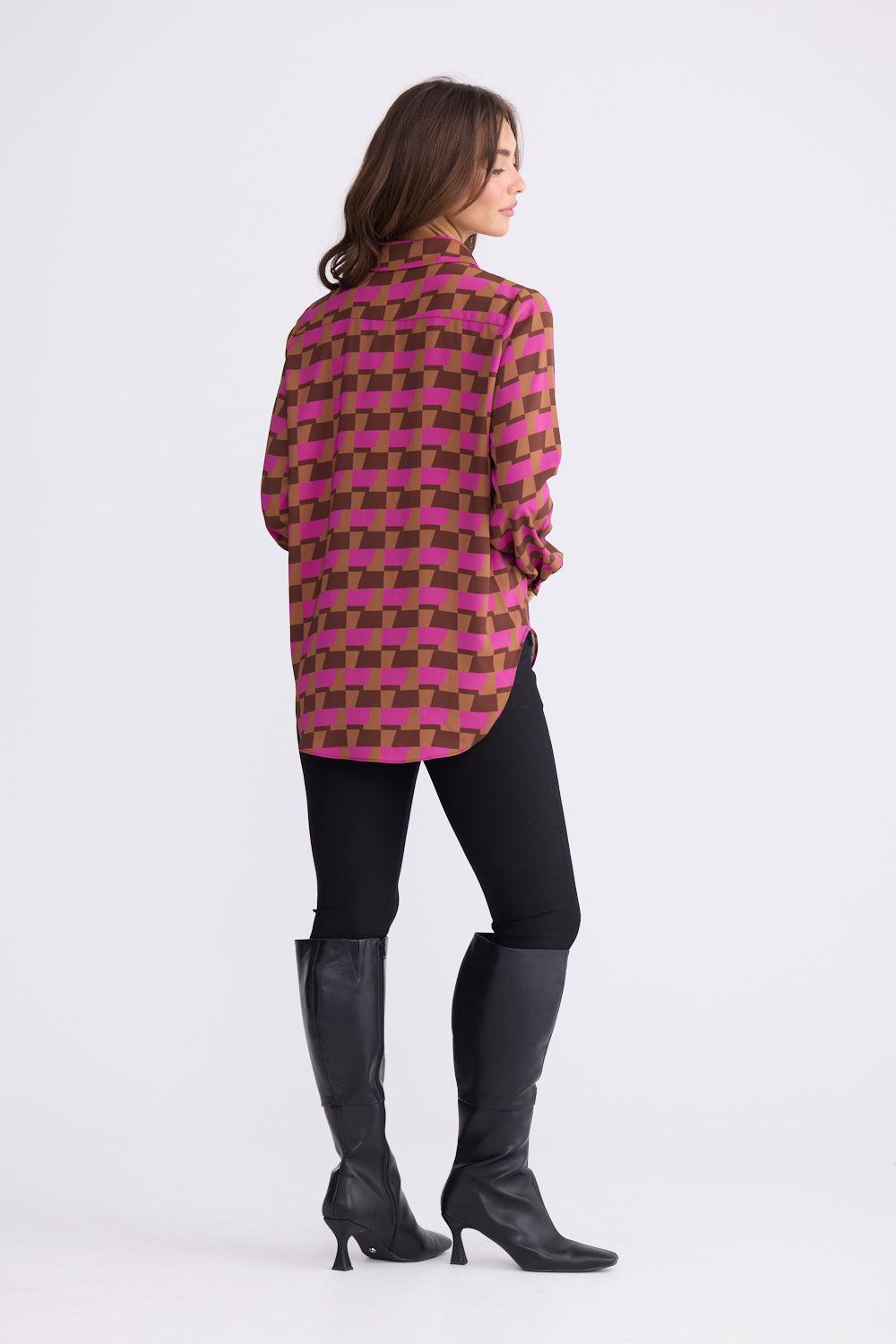 Astrid Shirt - Geo Prism-Tops-Brave & True-The Bay Room