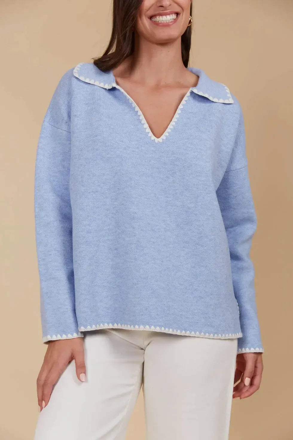 Athena Jumper - Sky-Knitwear & Jumpers-Isle Of Mine-The Bay Room