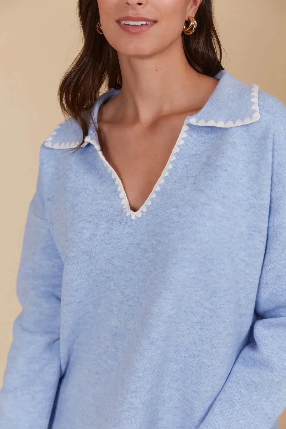 Athena Jumper - Sky-Knitwear & Jumpers-Isle Of Mine-The Bay Room