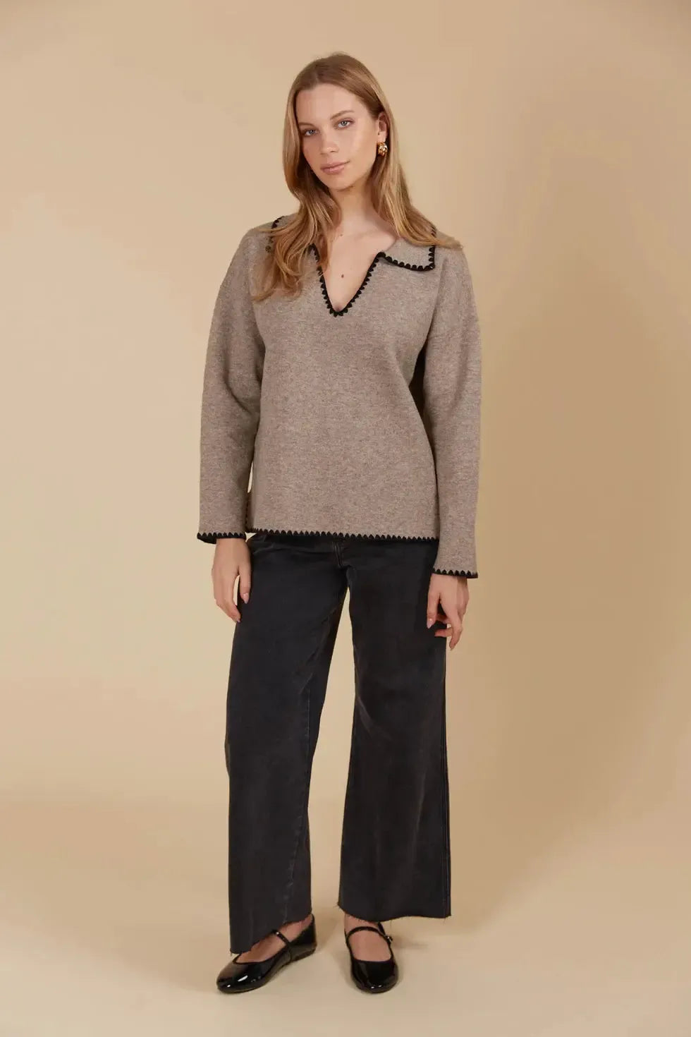 Athena Jumper - Taupe-Knitwear & Jumpers-Isle Of Mine-The Bay Room