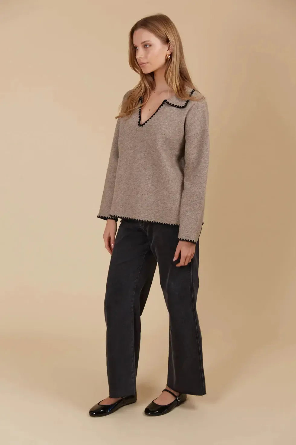 Athena Jumper - Taupe-Knitwear & Jumpers-Isle Of Mine-The Bay Room