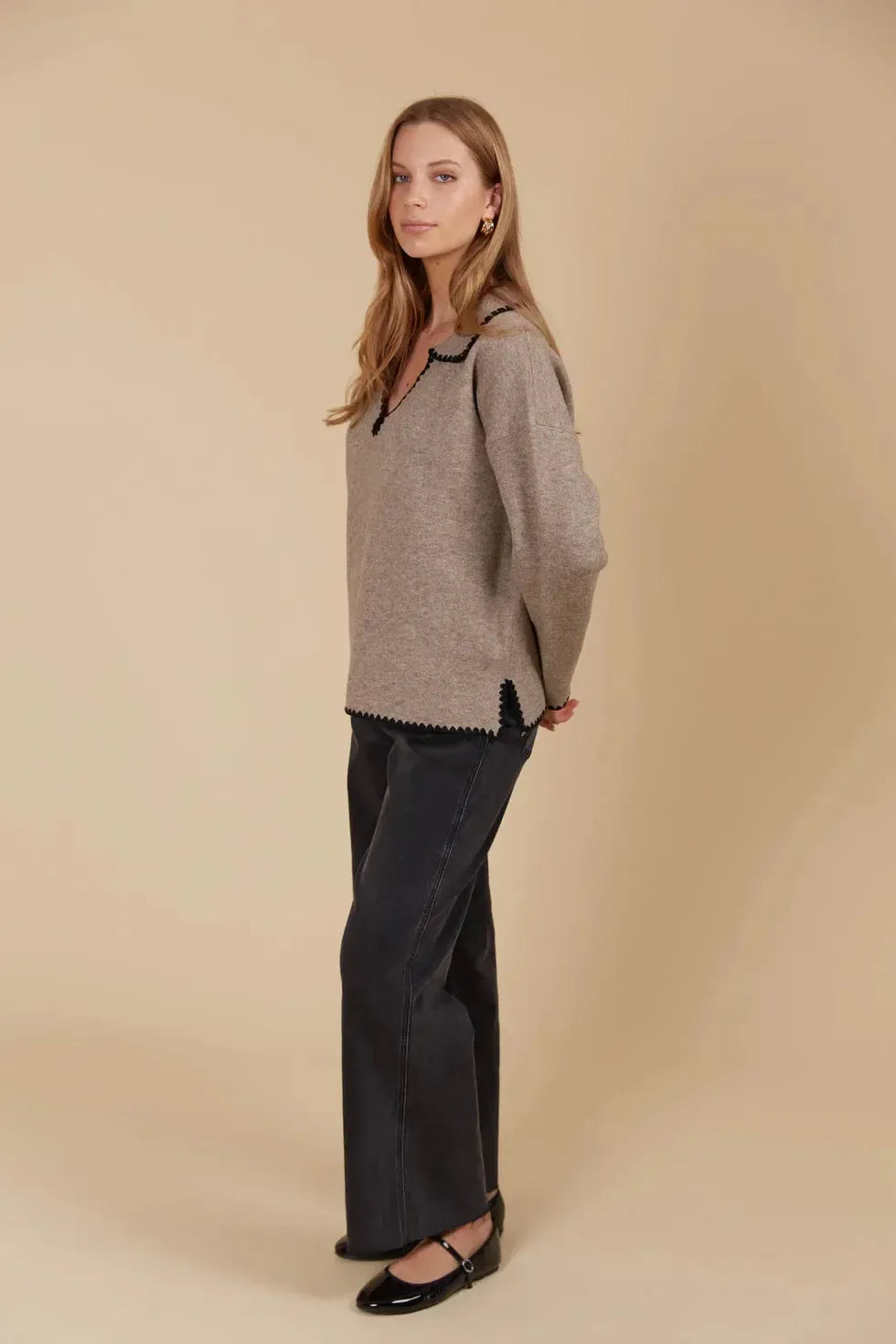 Athena Jumper - Taupe-Knitwear & Jumpers-Isle Of Mine-The Bay Room