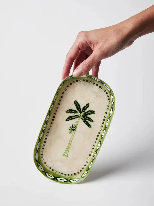 Atlantic Green Palm Tray-Decor Items-Jones & Co-The Bay Room