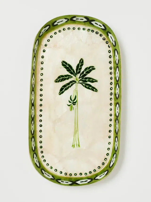 Atlantic Green Palm Tray-Decor Items-Jones & Co-The Bay Room