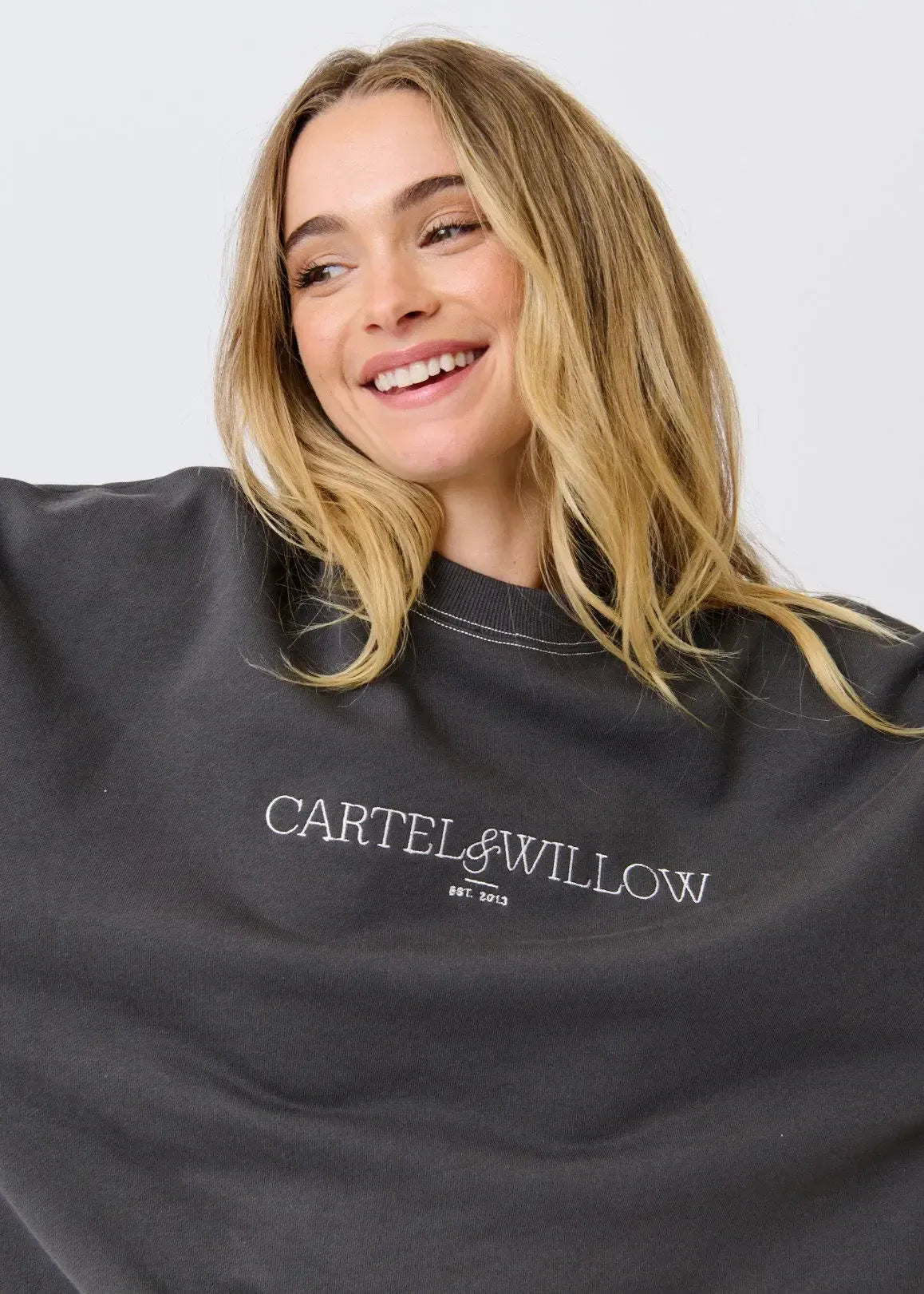 Aubrey Sweater - Charcoal-Knitwear & Jumpers-Cartel & Willow-The Bay Room