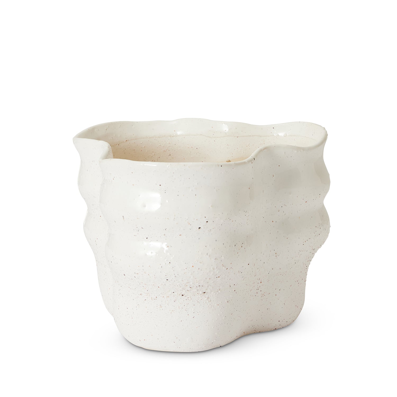 August Wavy Cream Planter-Dining & Entertaining-Madras Link-The Bay Room