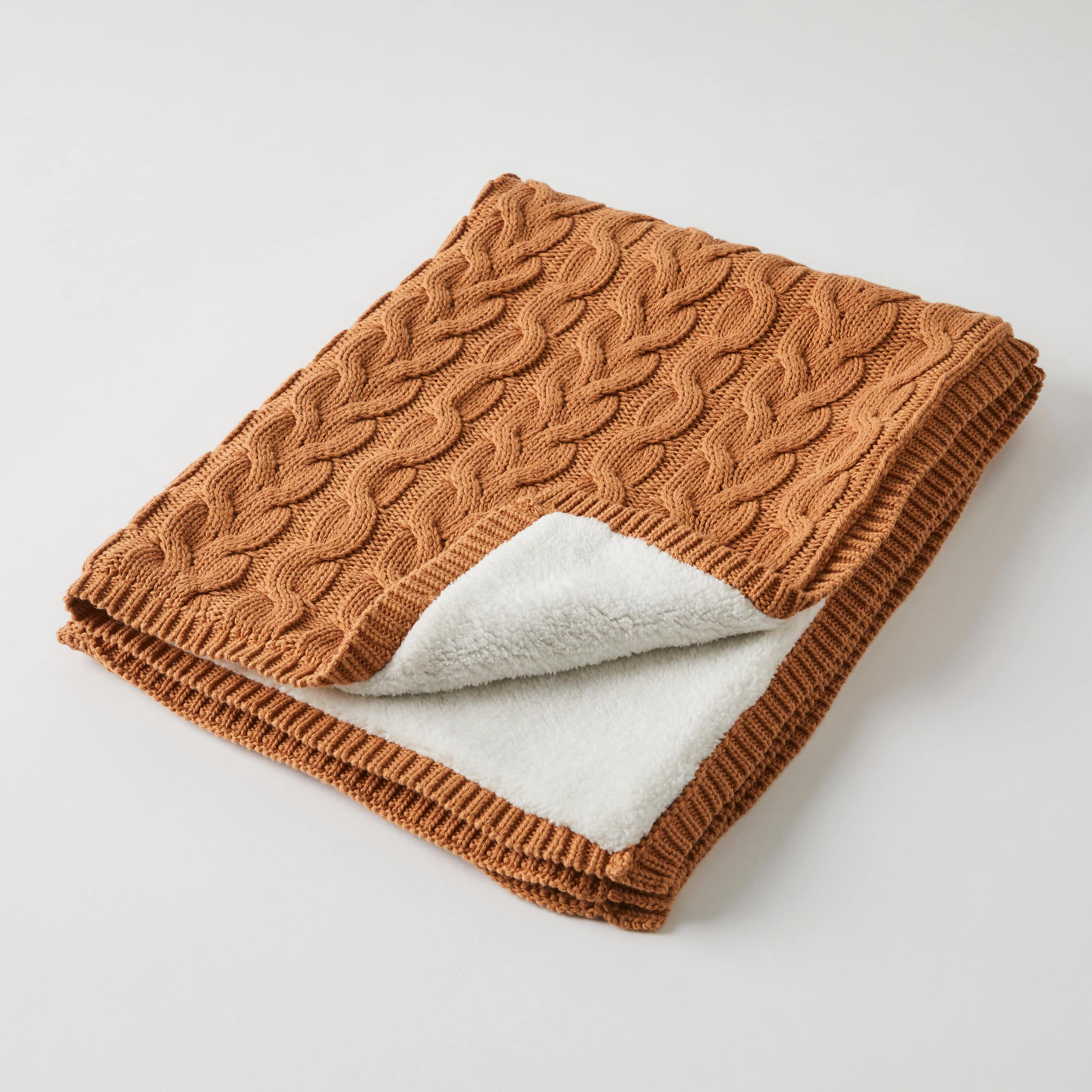 Aurora Cable Knit Baby Blanket - Biscuit/Cream-Soft Furnishings-Pilbeam Living-The Bay Room